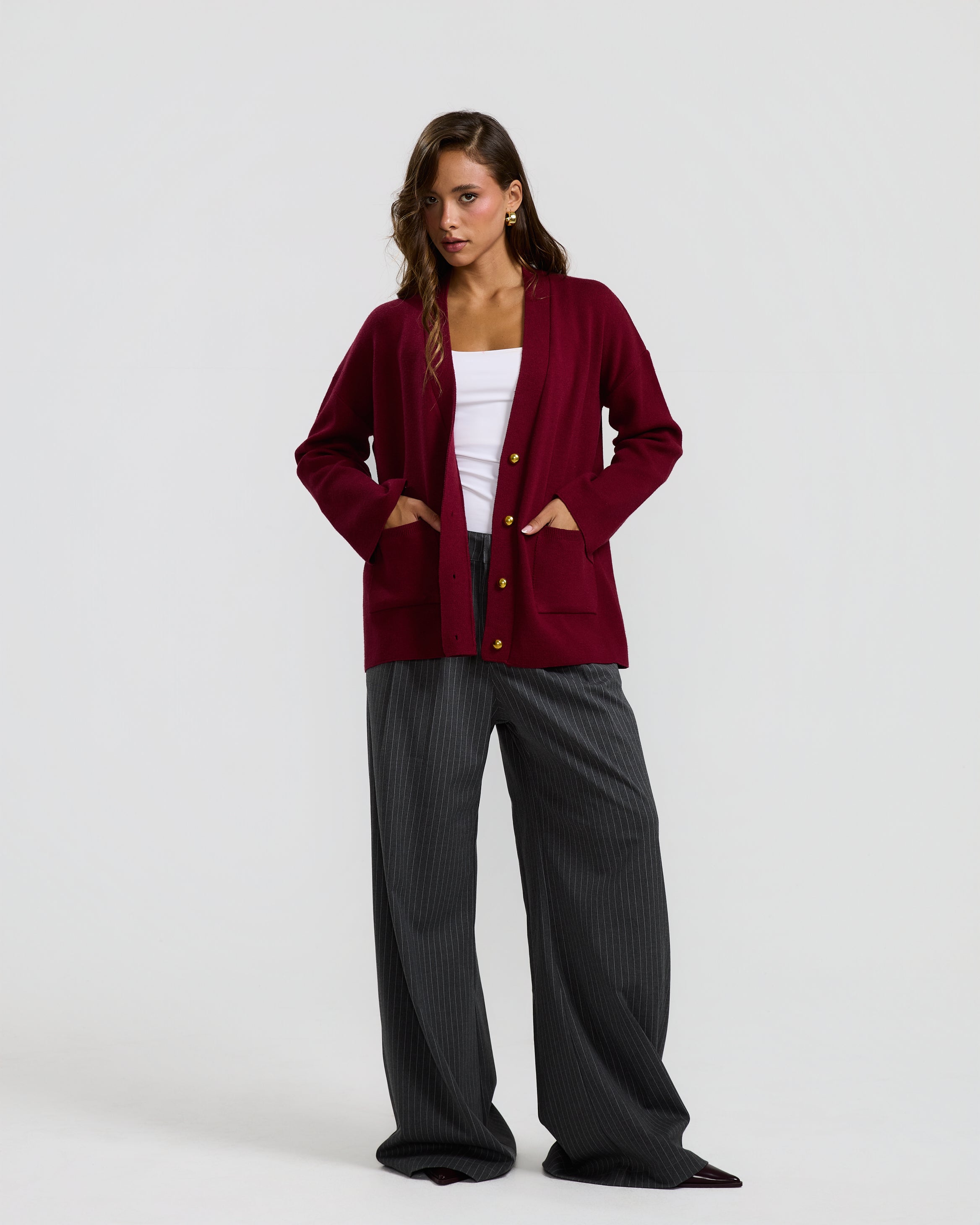 Oversize sweater in burgundy