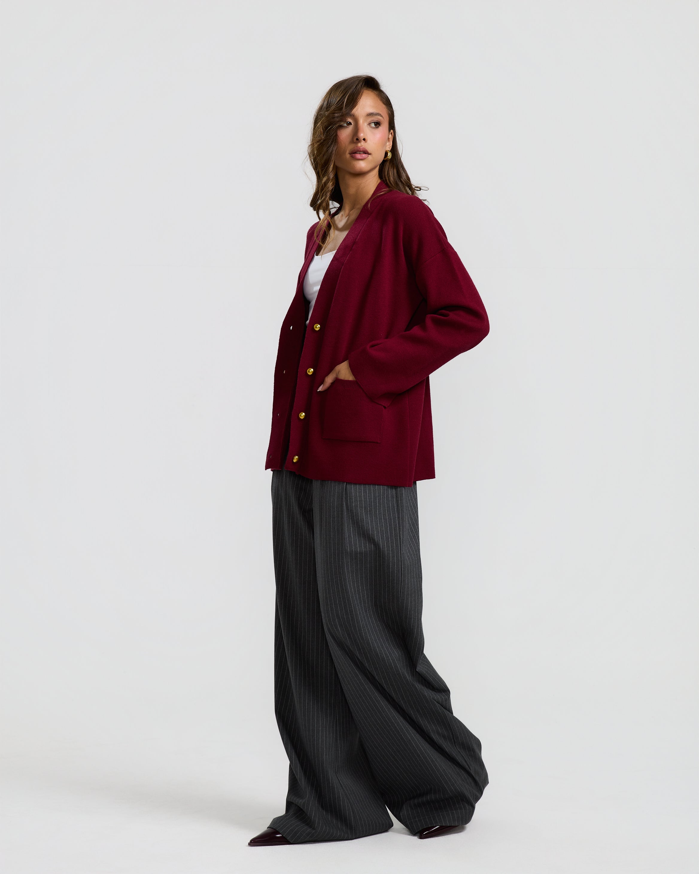 Oversize sweater in burgundy