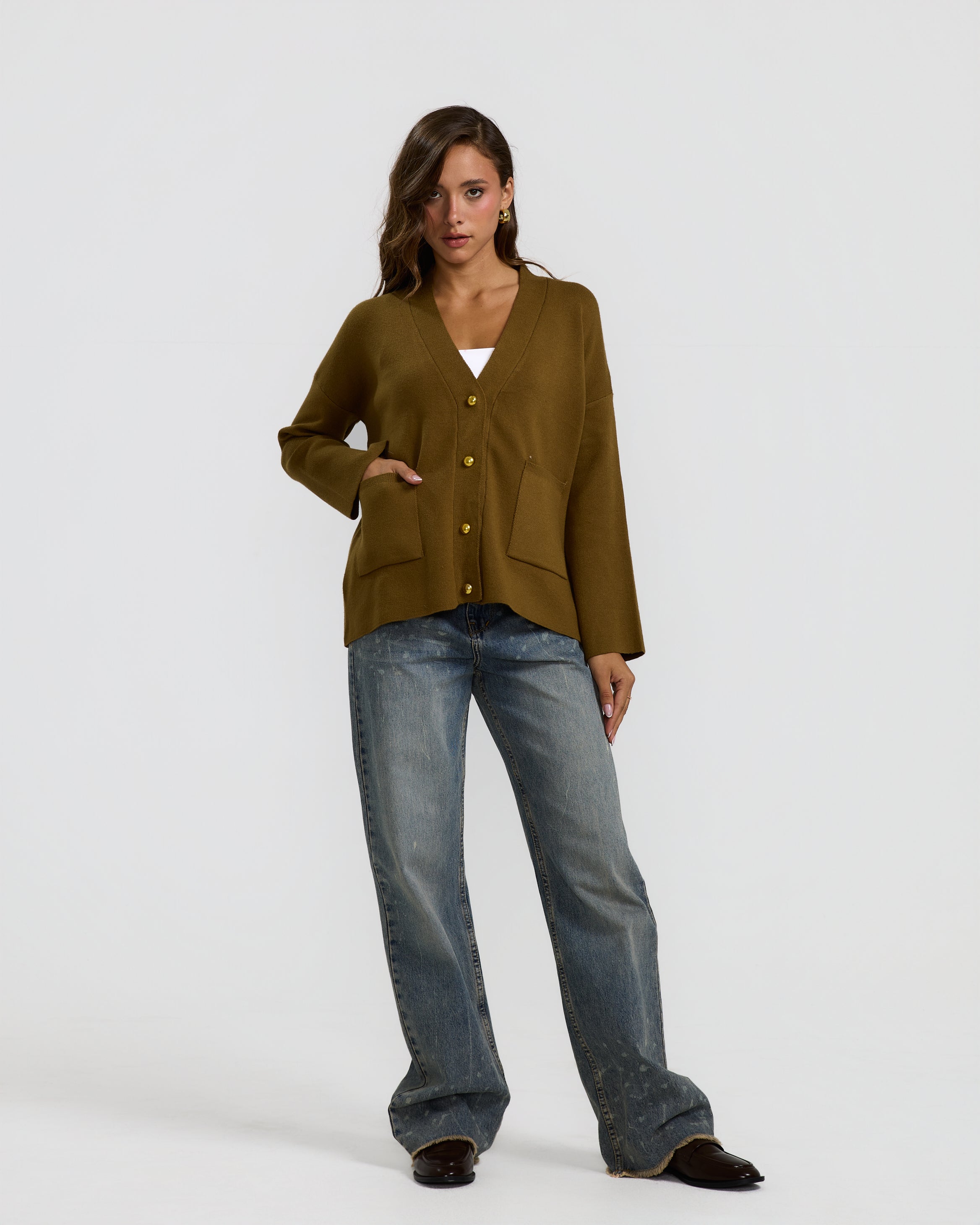 Oversize Sweater In Olive