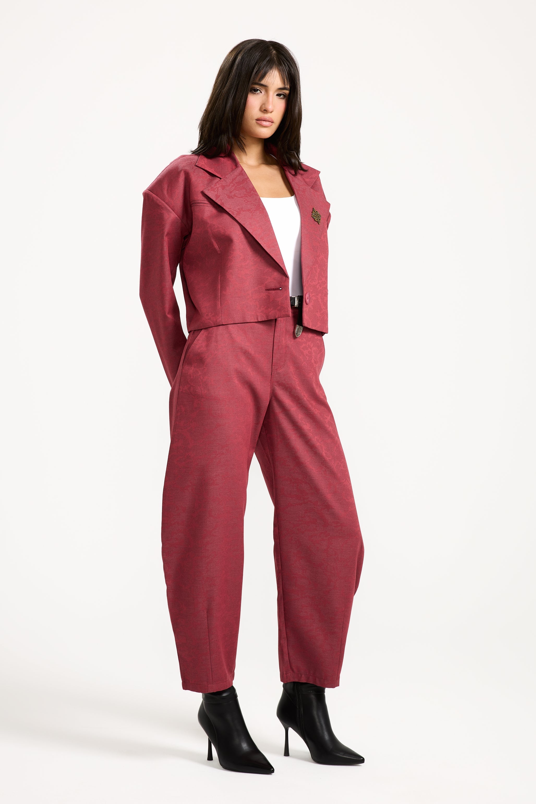 Bold Shoulders Cropped Blazer