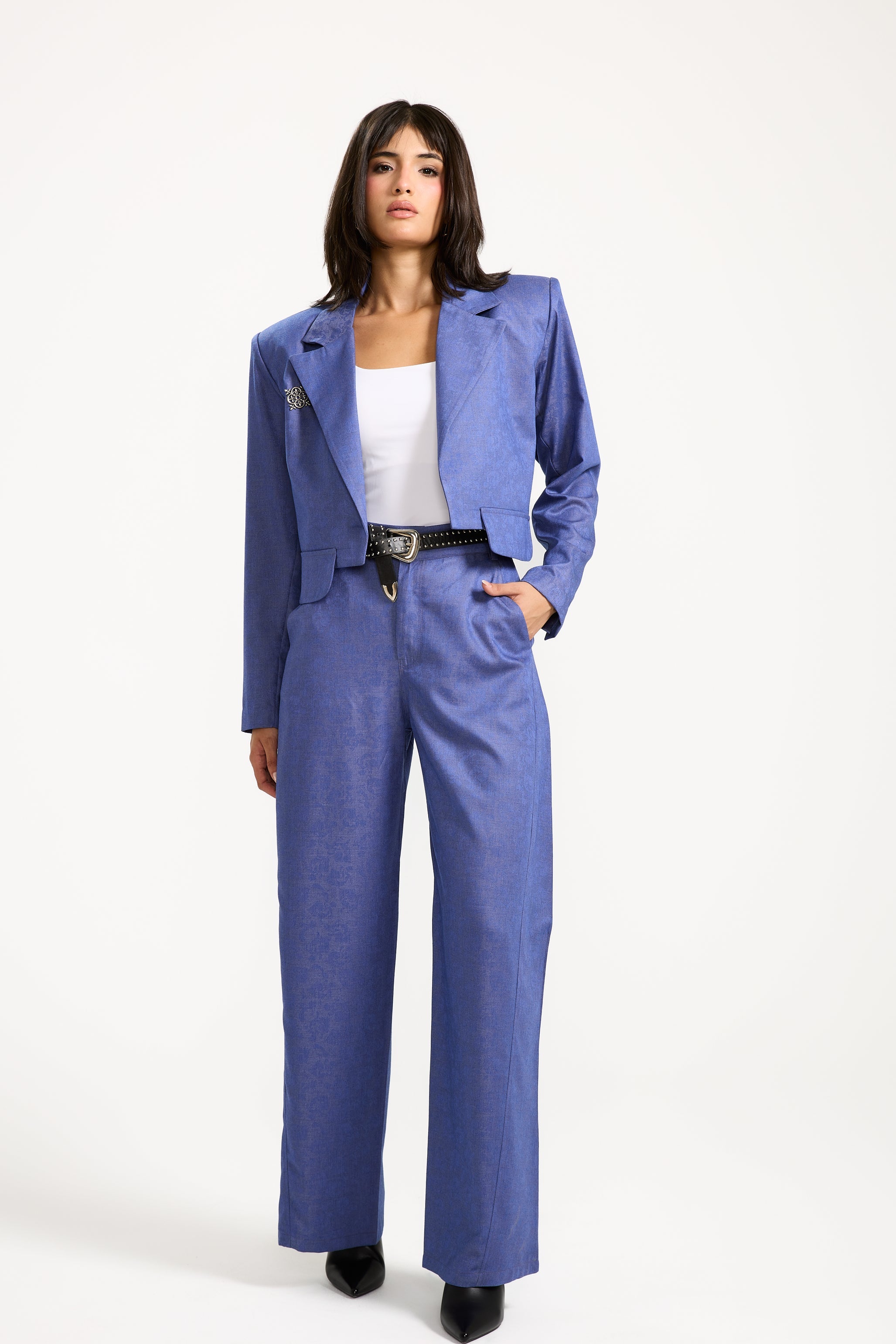 Cropped Purple Blazer