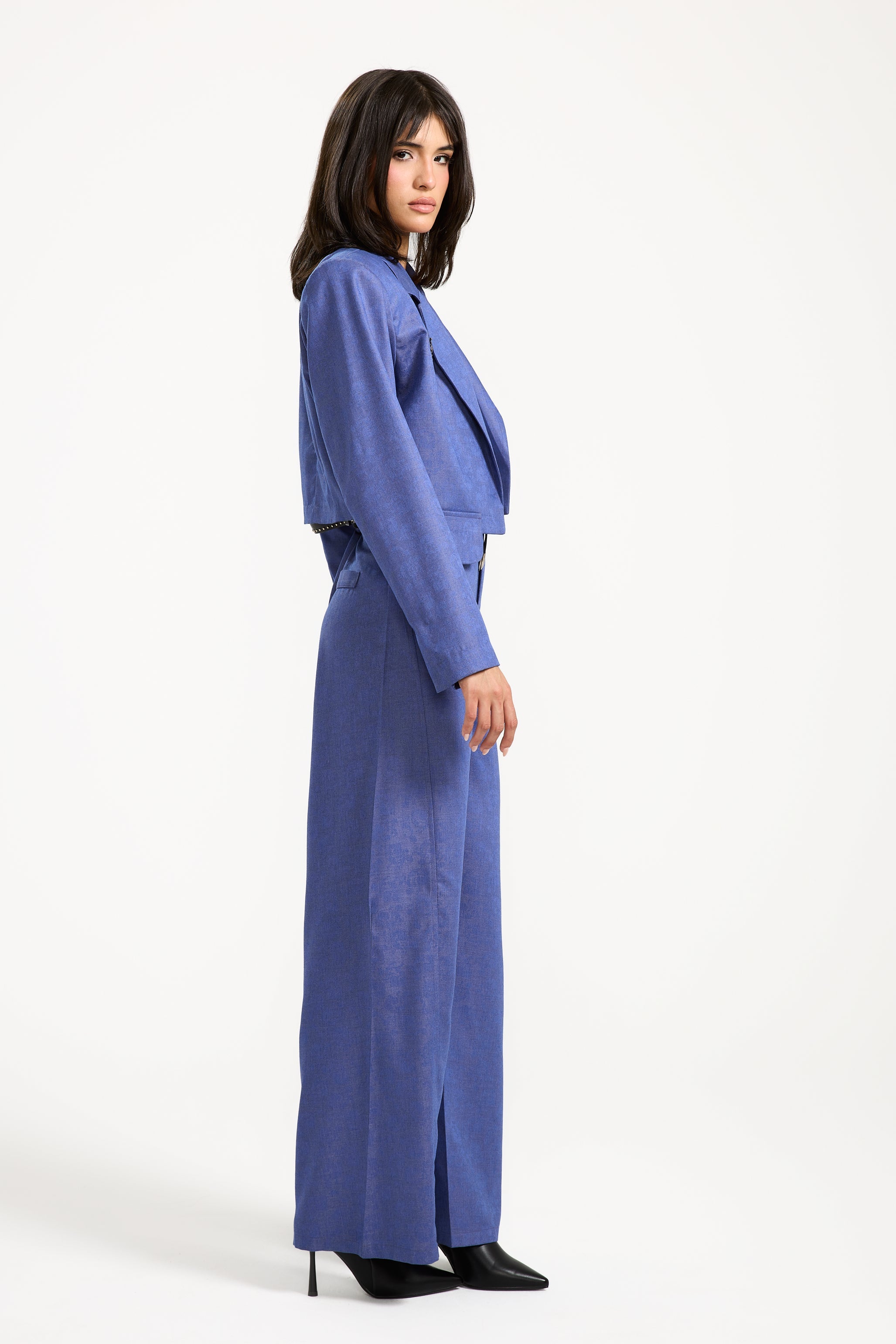 Cropped Purple Blazer