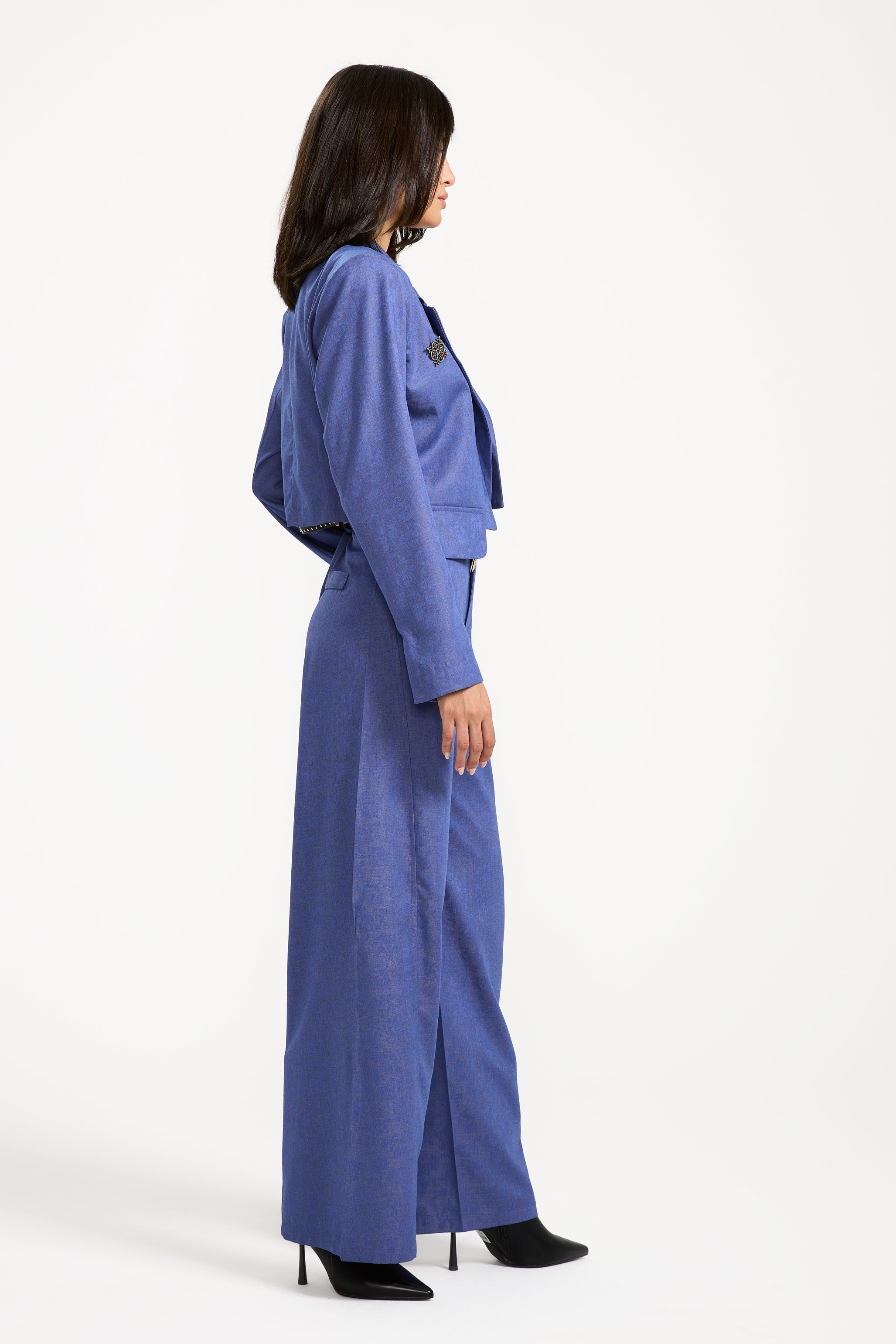 Cropped Purple Blazer