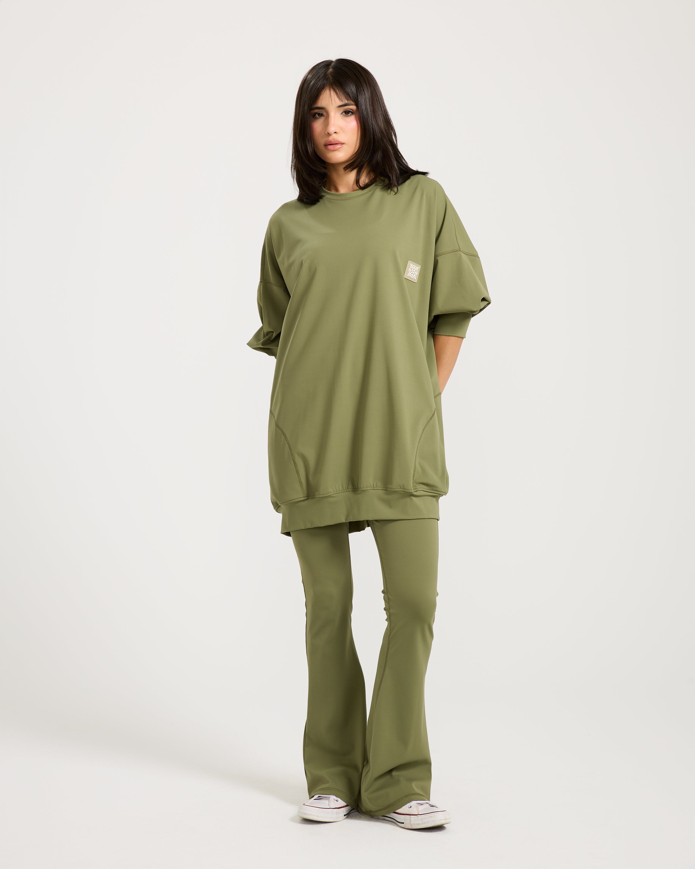 Flared Legging In Olive