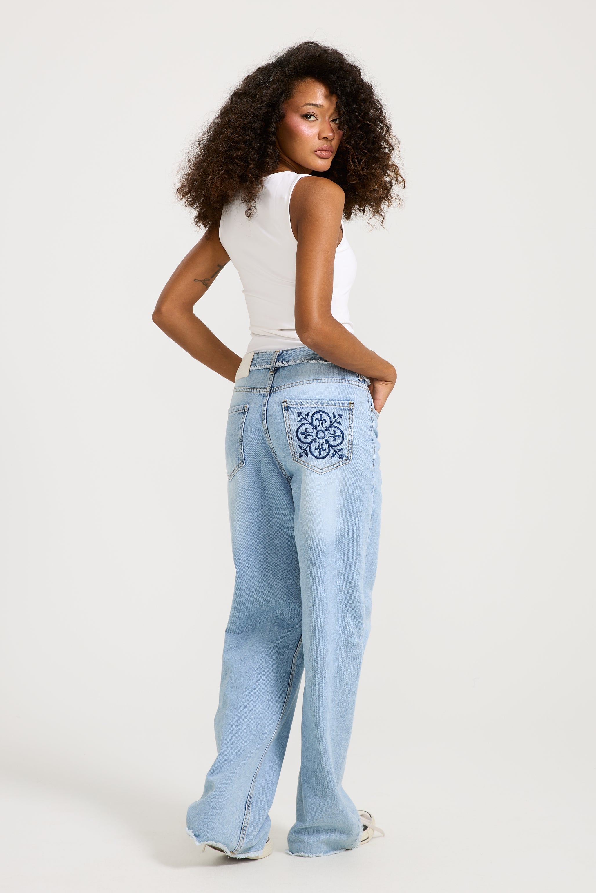 Unfinished Light Wash Denim