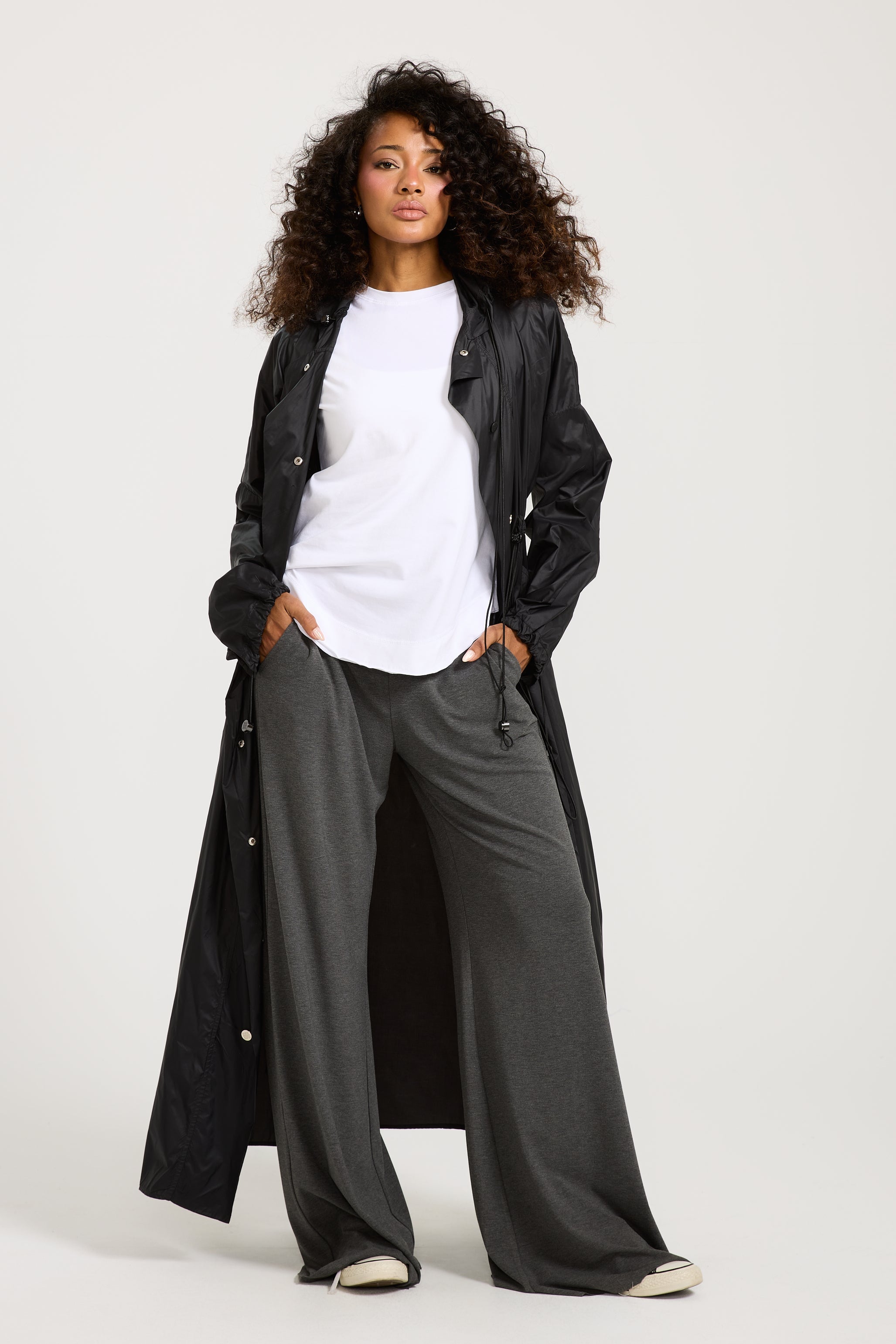 Maxi Waterproof Rain Coat In Black