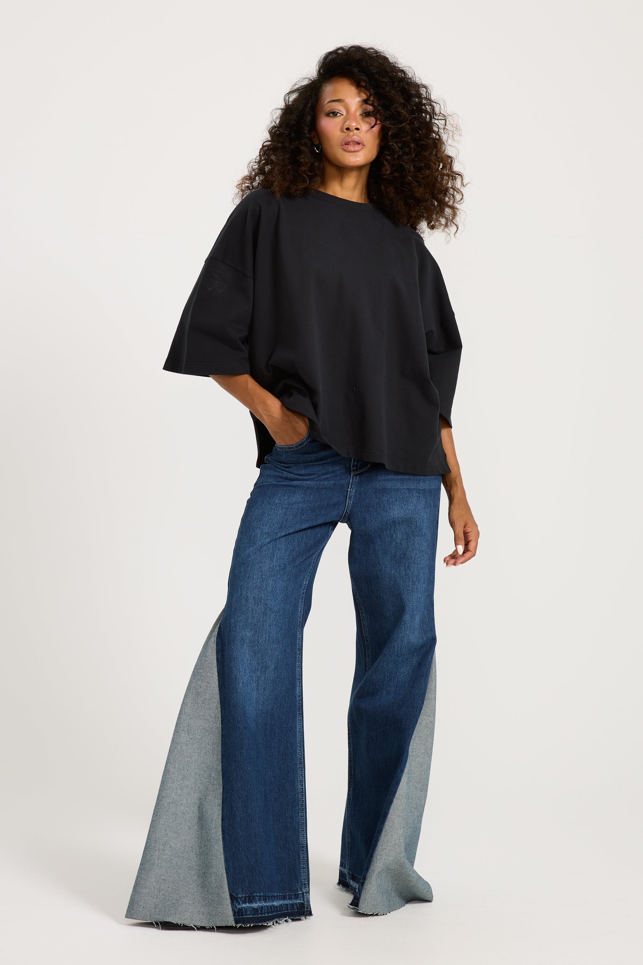 Oversize Half Sleeves T-Shirt Black