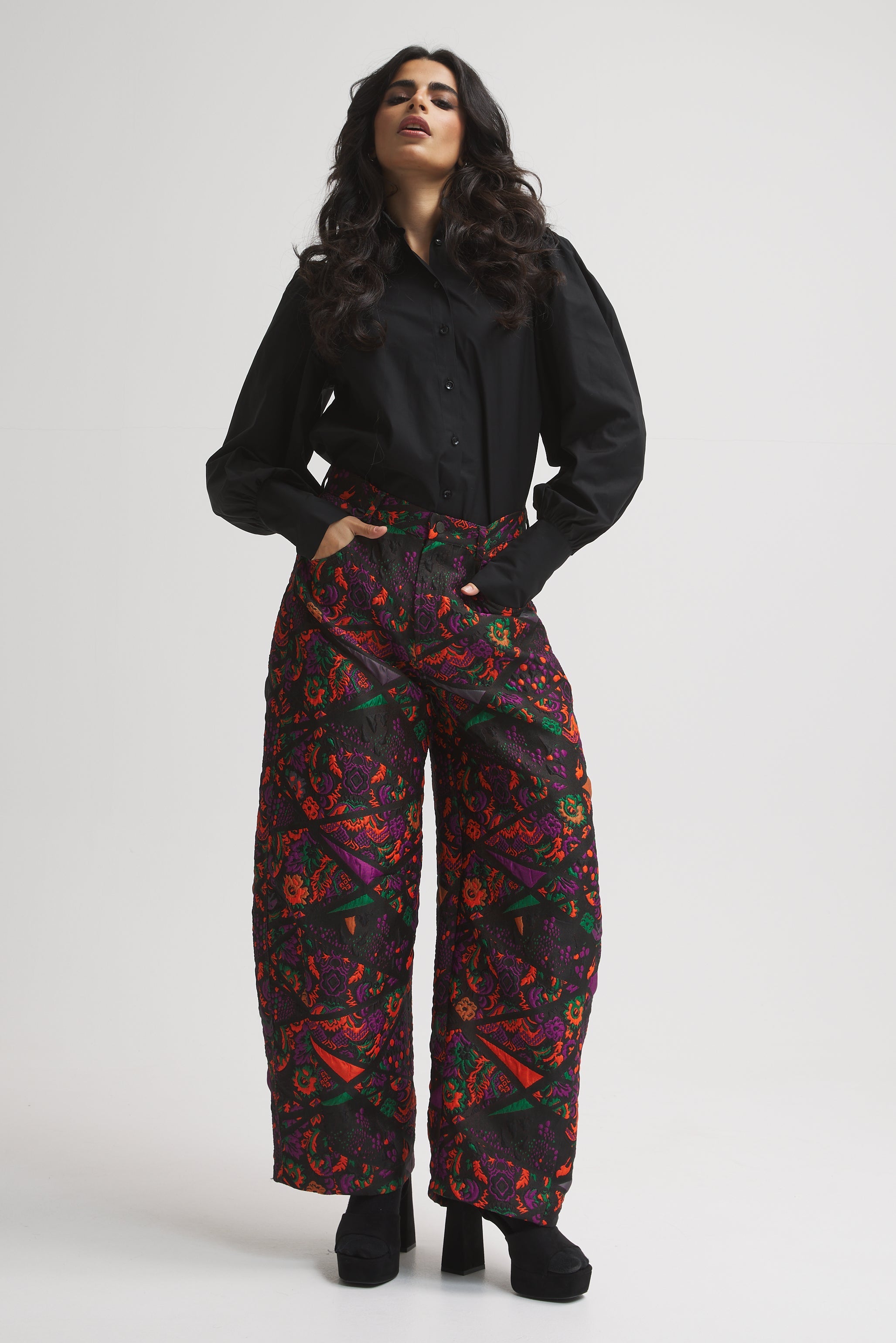 Flowery Balloon Pants