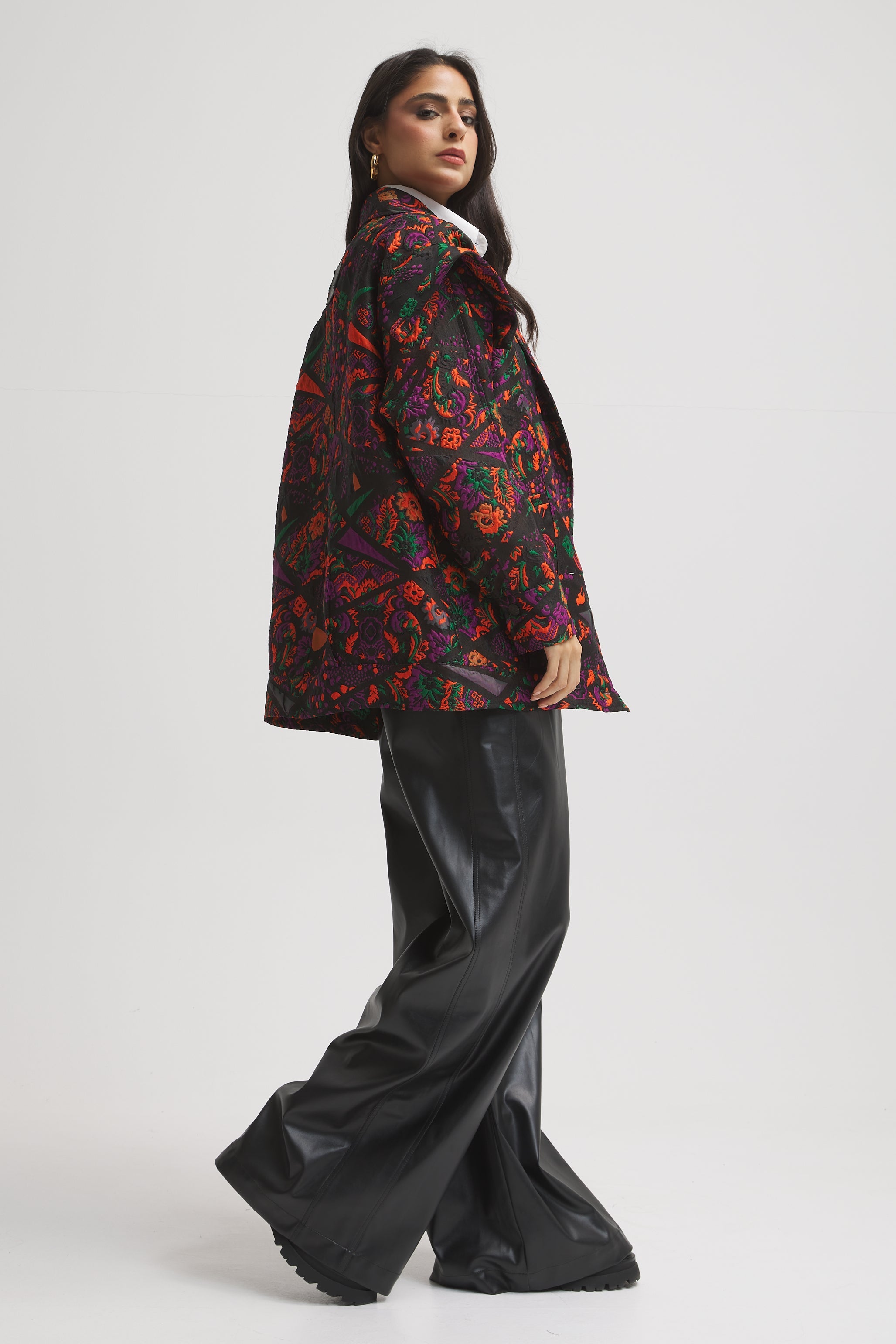 Signature Bold Shoulder Flowery Jacket