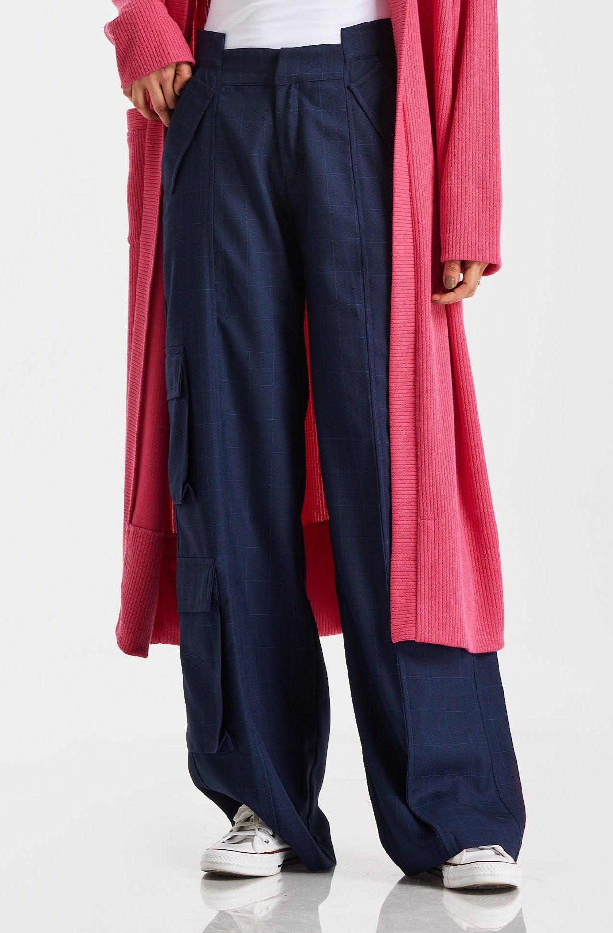 Asymmetrical Waist Cargo Pants