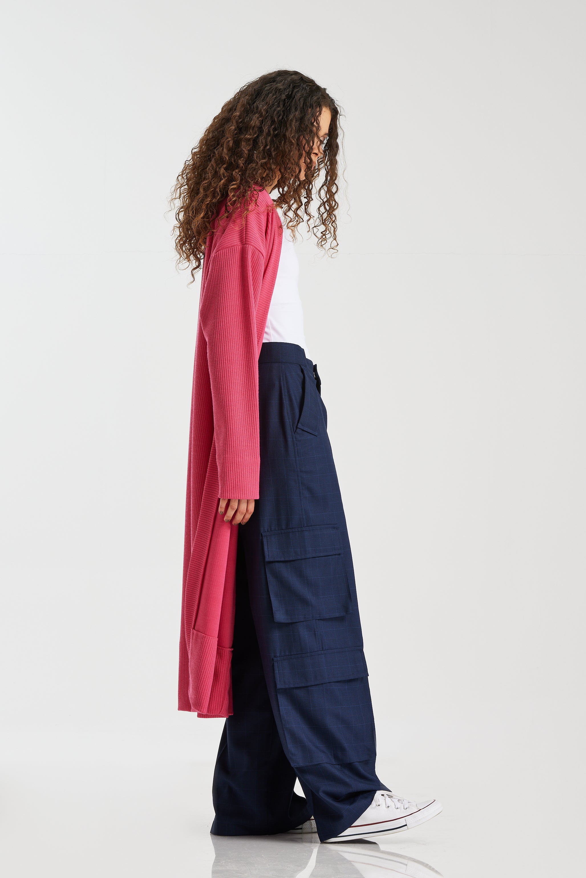 Asymmetrical Waist Cargo Pants