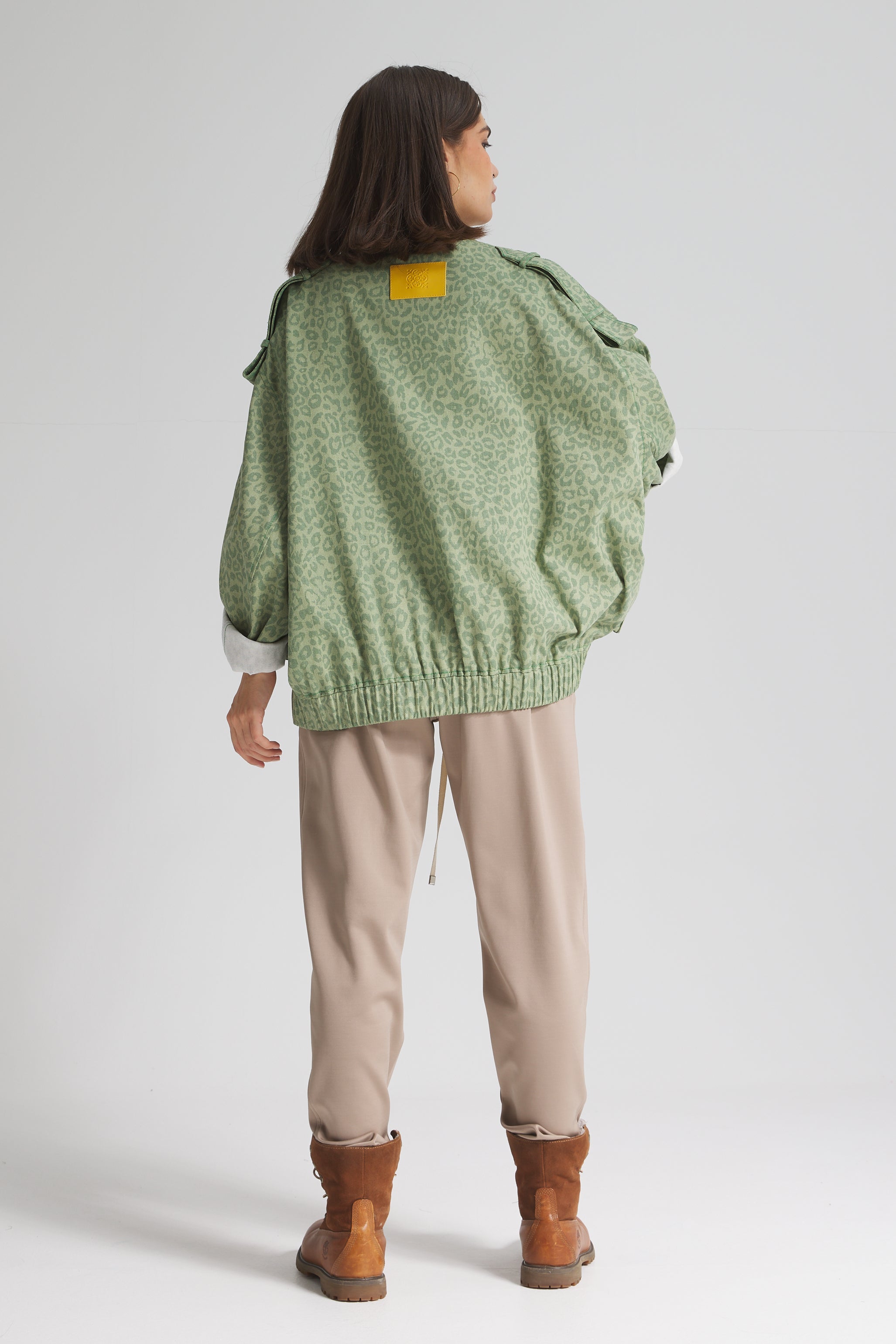 Leopard Multi pocket Bomber Jacket