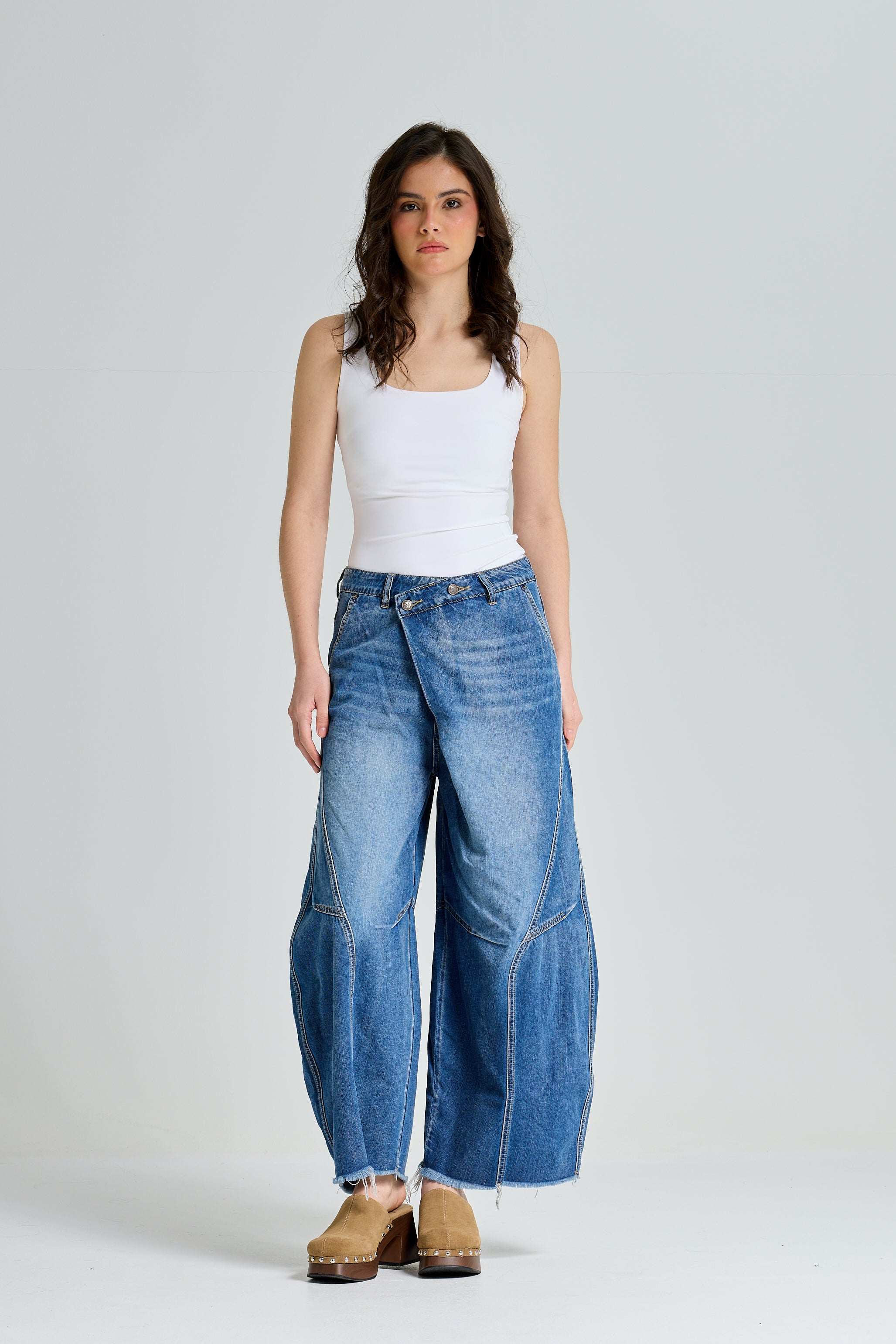 Flapped Balloon Denim Dark Wash