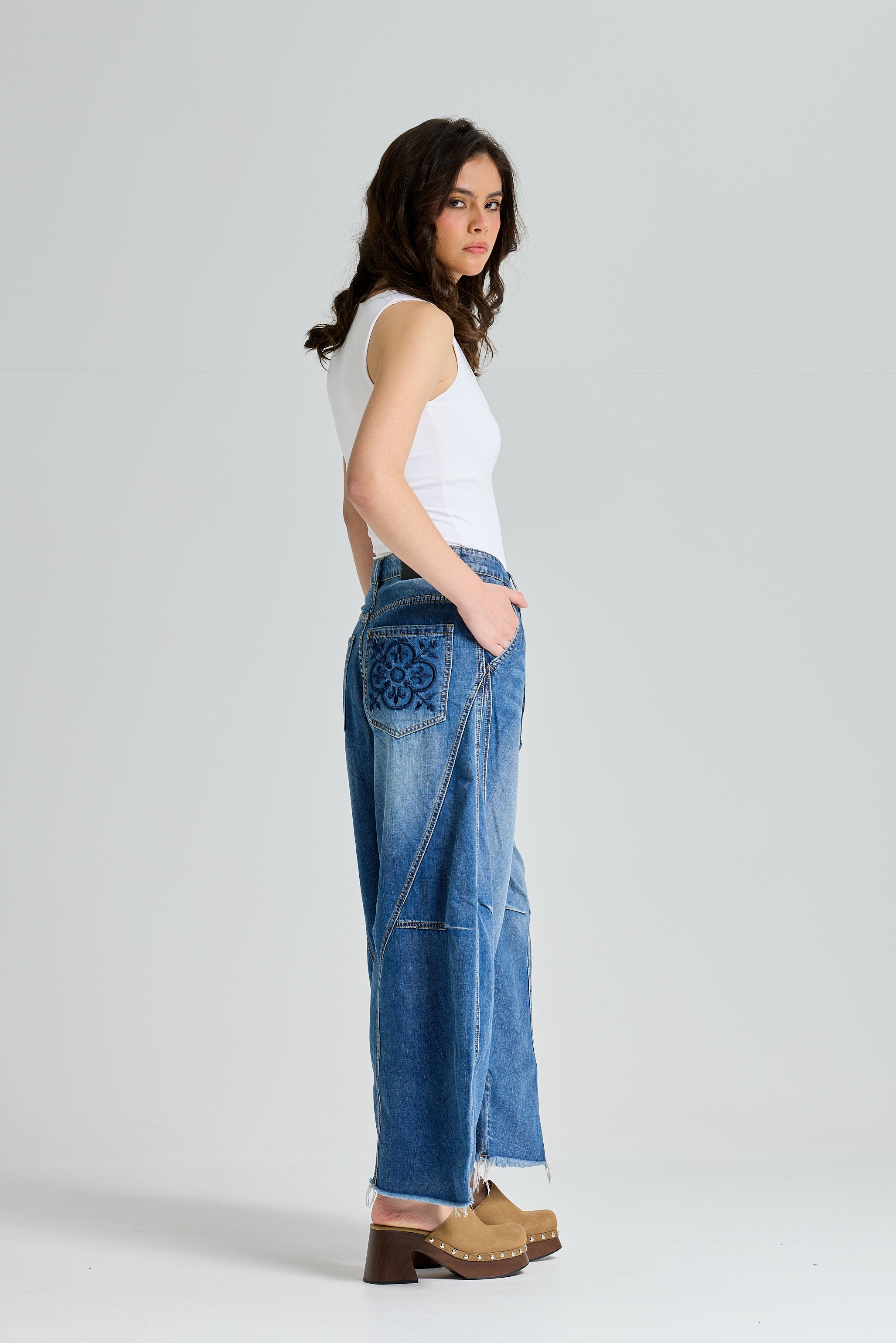Flapped Balloon Denim Dark Wash