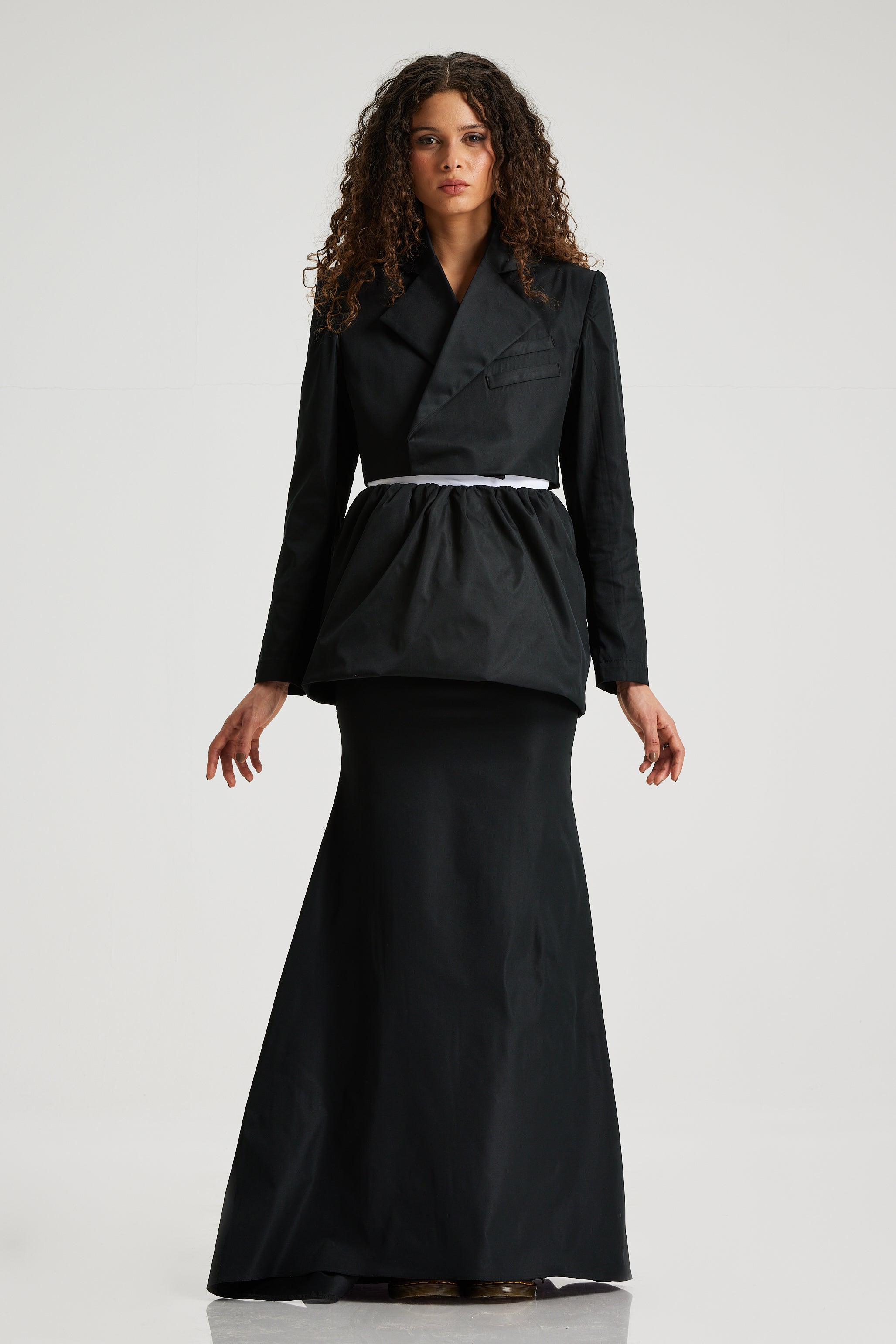 Cropped Satin Blazer