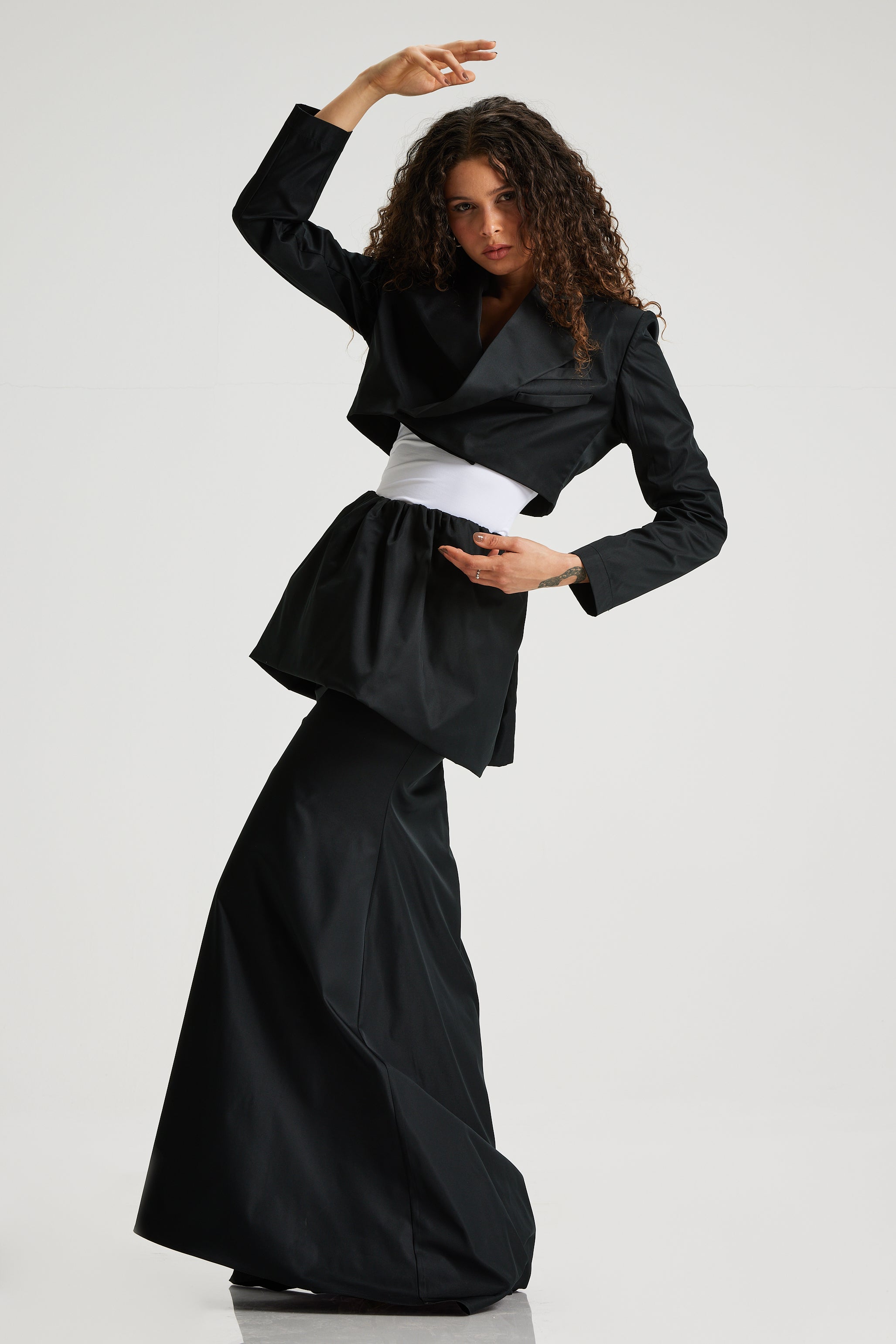 Cropped Satin Blazer