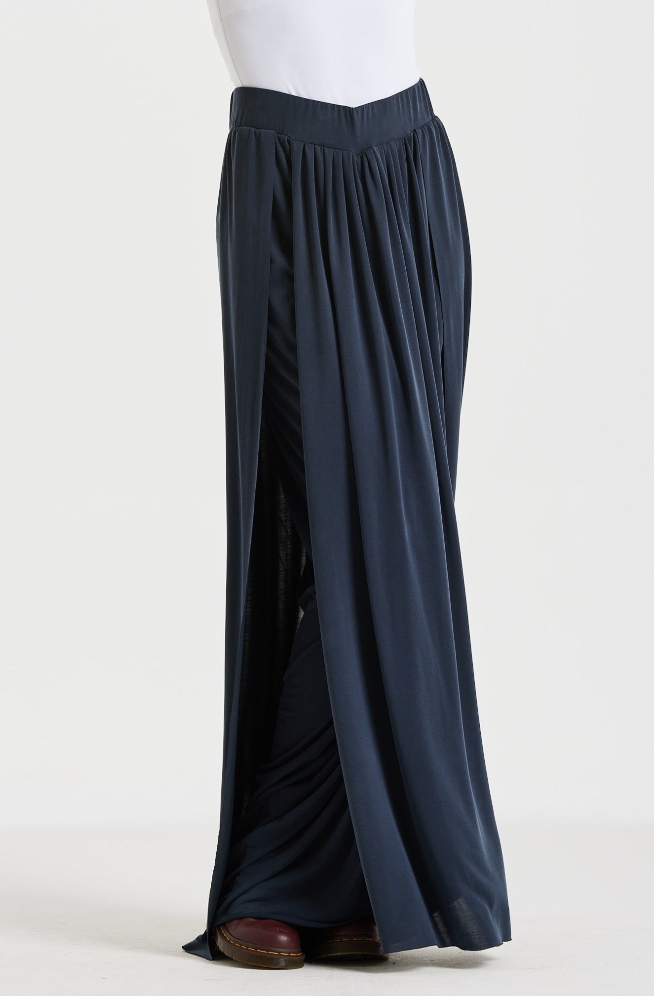 Draped Lycra Skirt In Navy