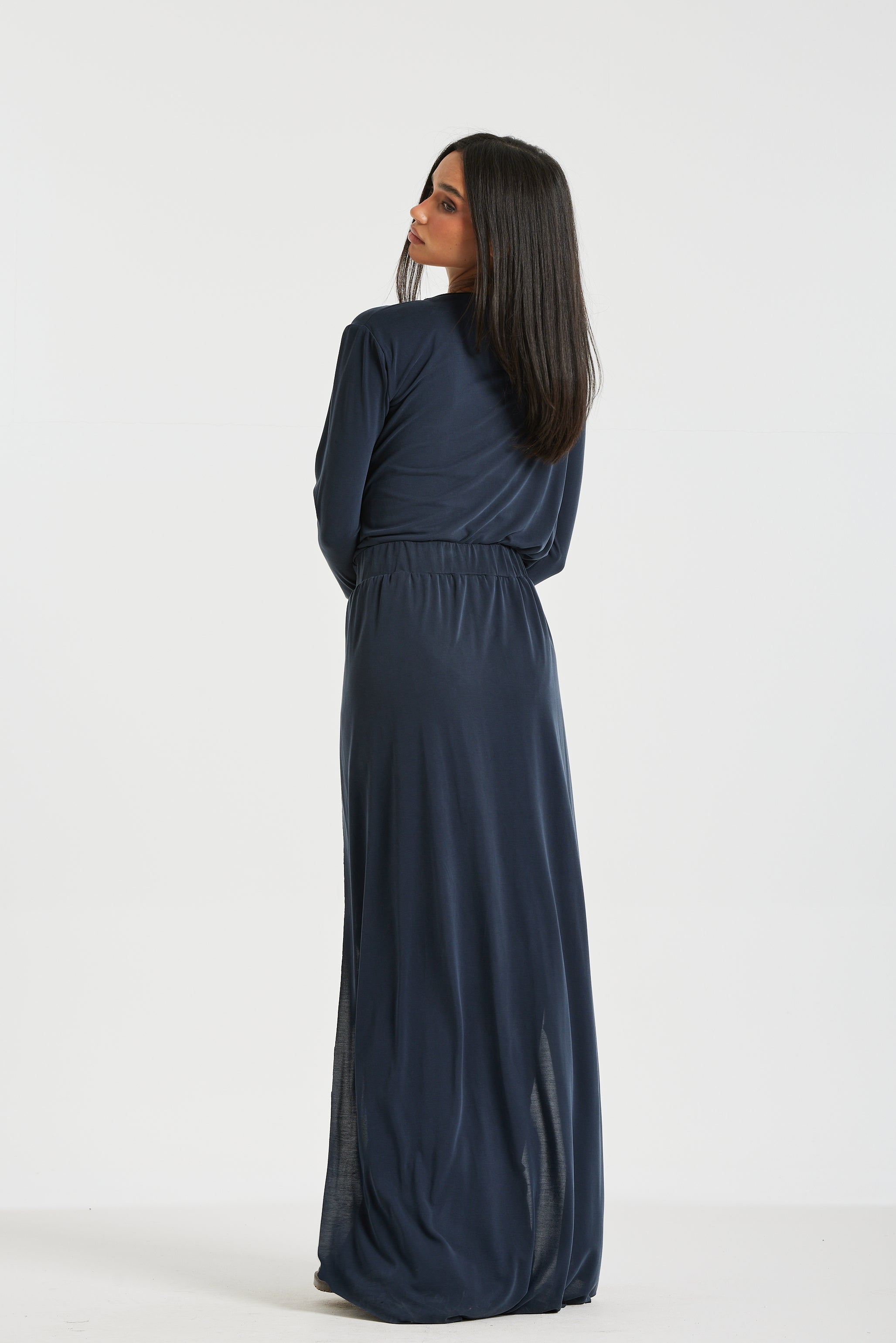 Draped Lycra Skirt In Navy