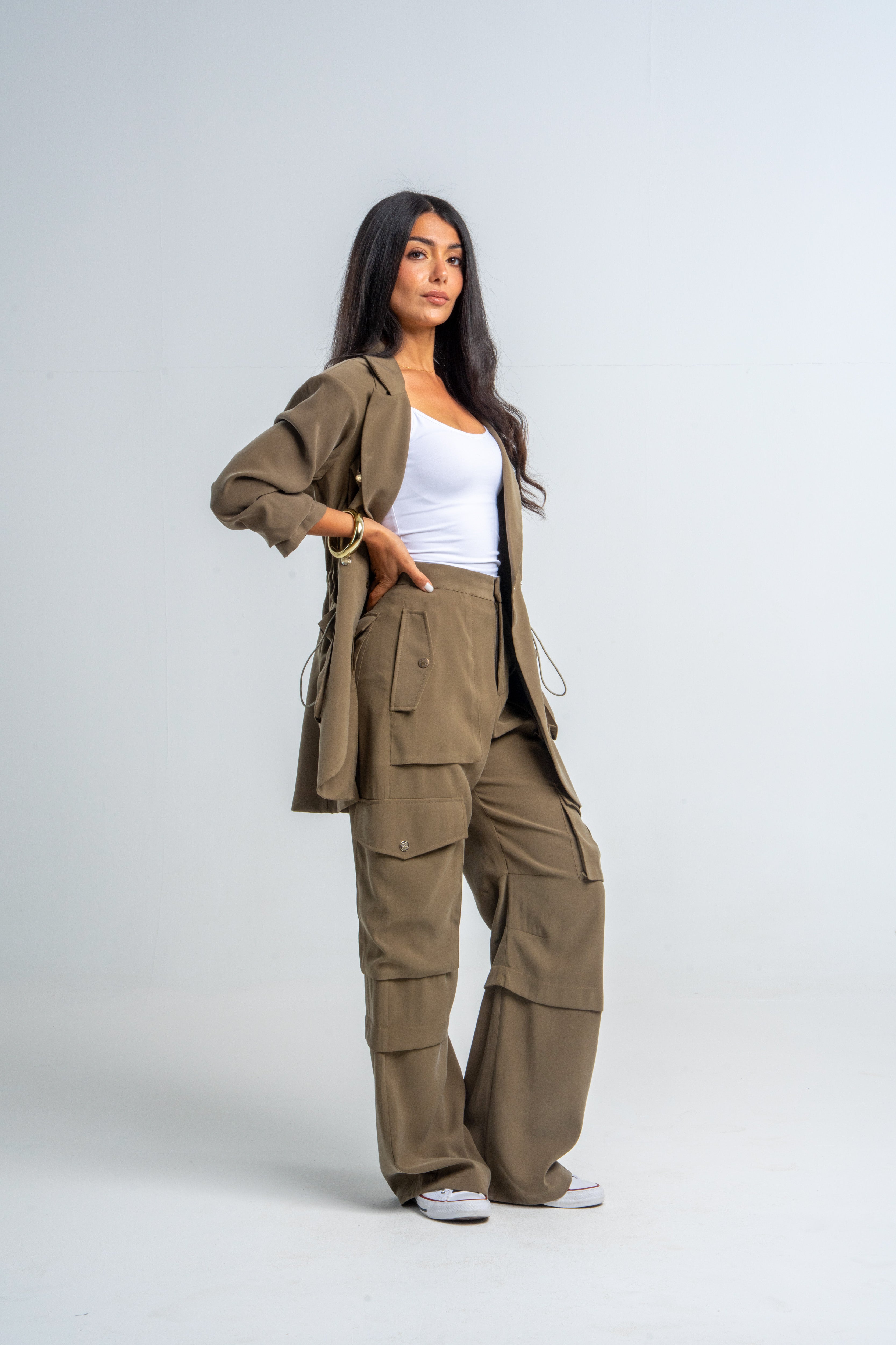 Cargo Waisted Khaki Blazer