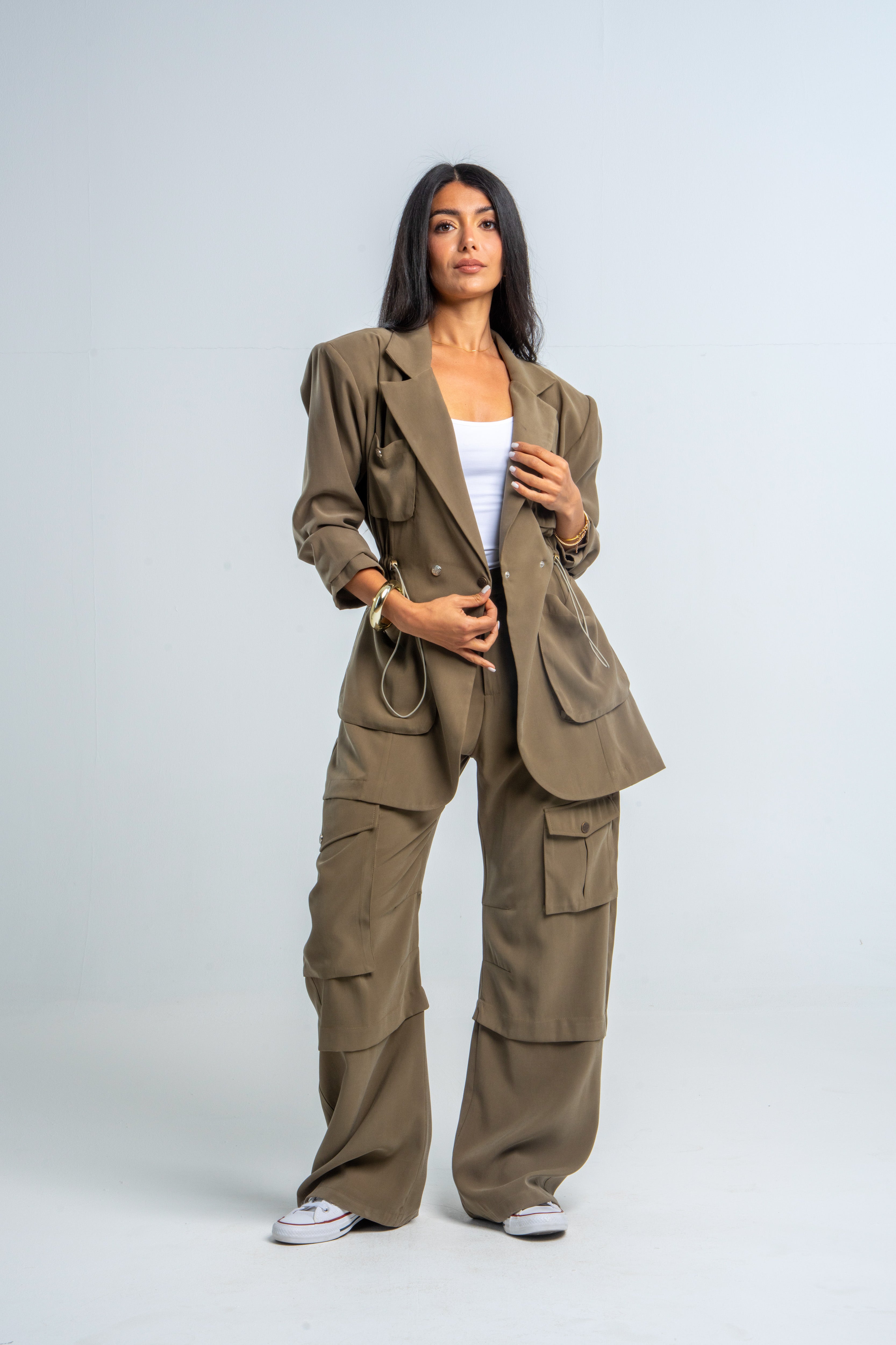 Cargo Waisted Khaki Blazer