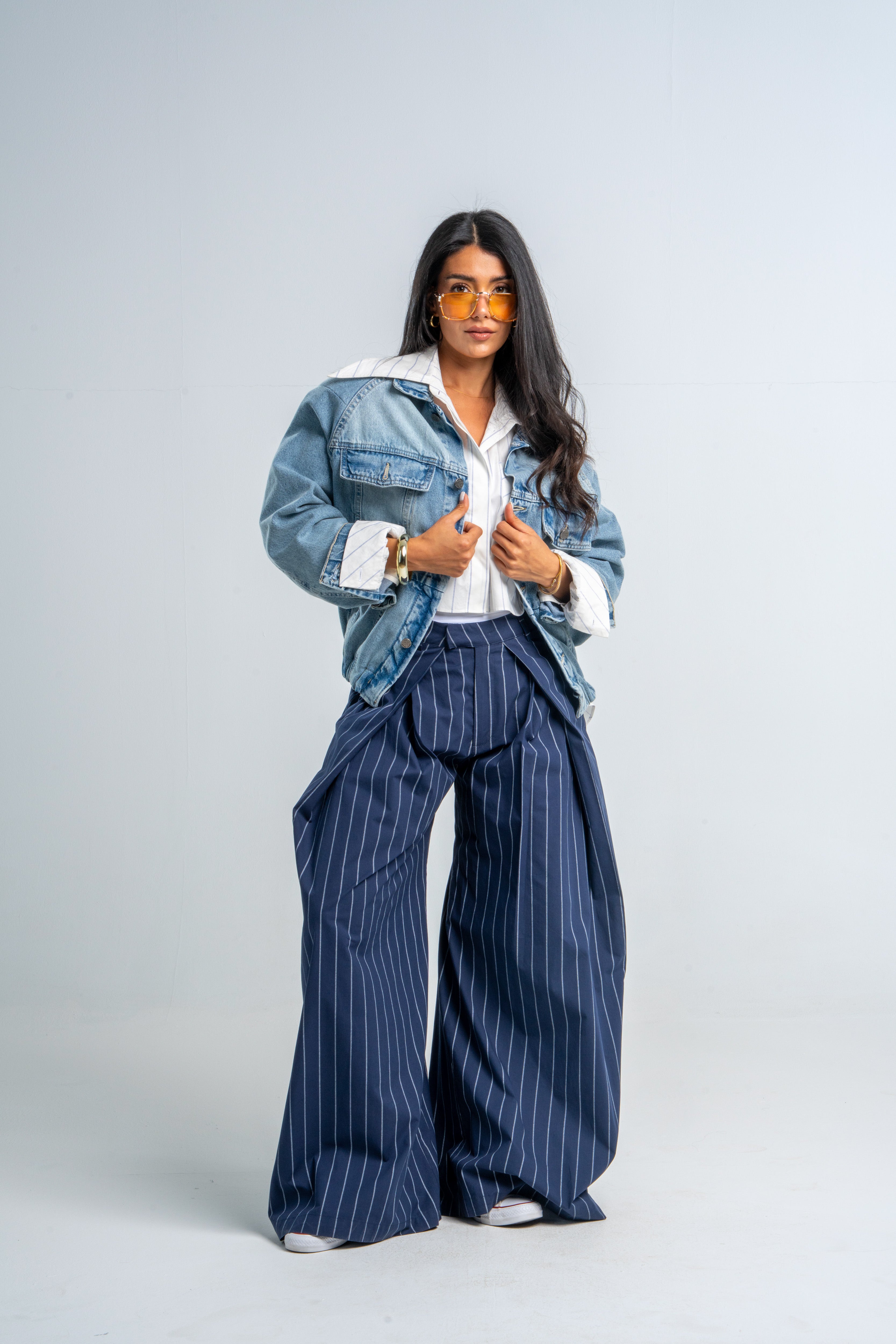 Light Wash Bold Shoulders Denim Jacket