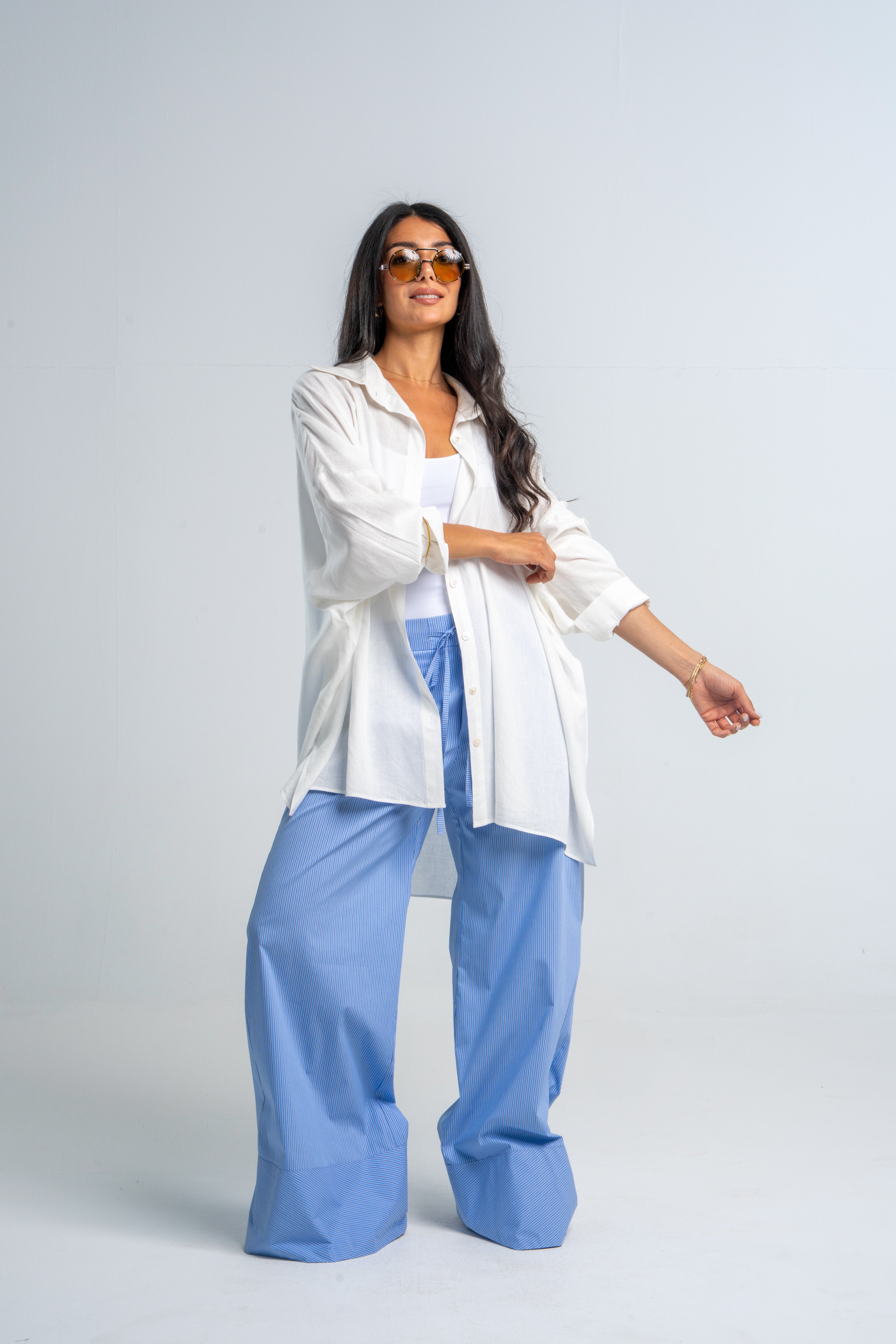 Oversize Boyfriend Linen Shirt In Off White