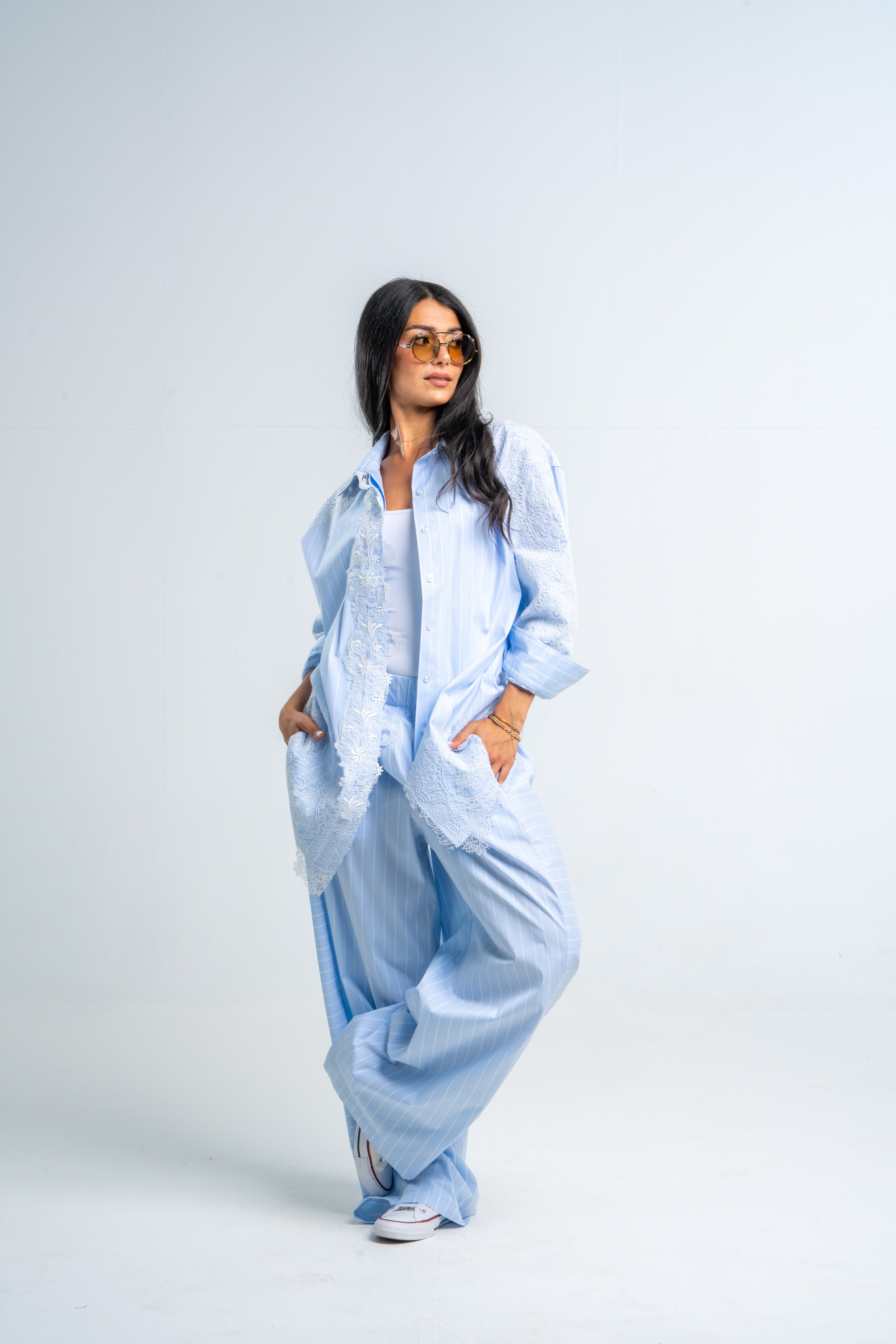 Oversized Lace Patchwork Shirt