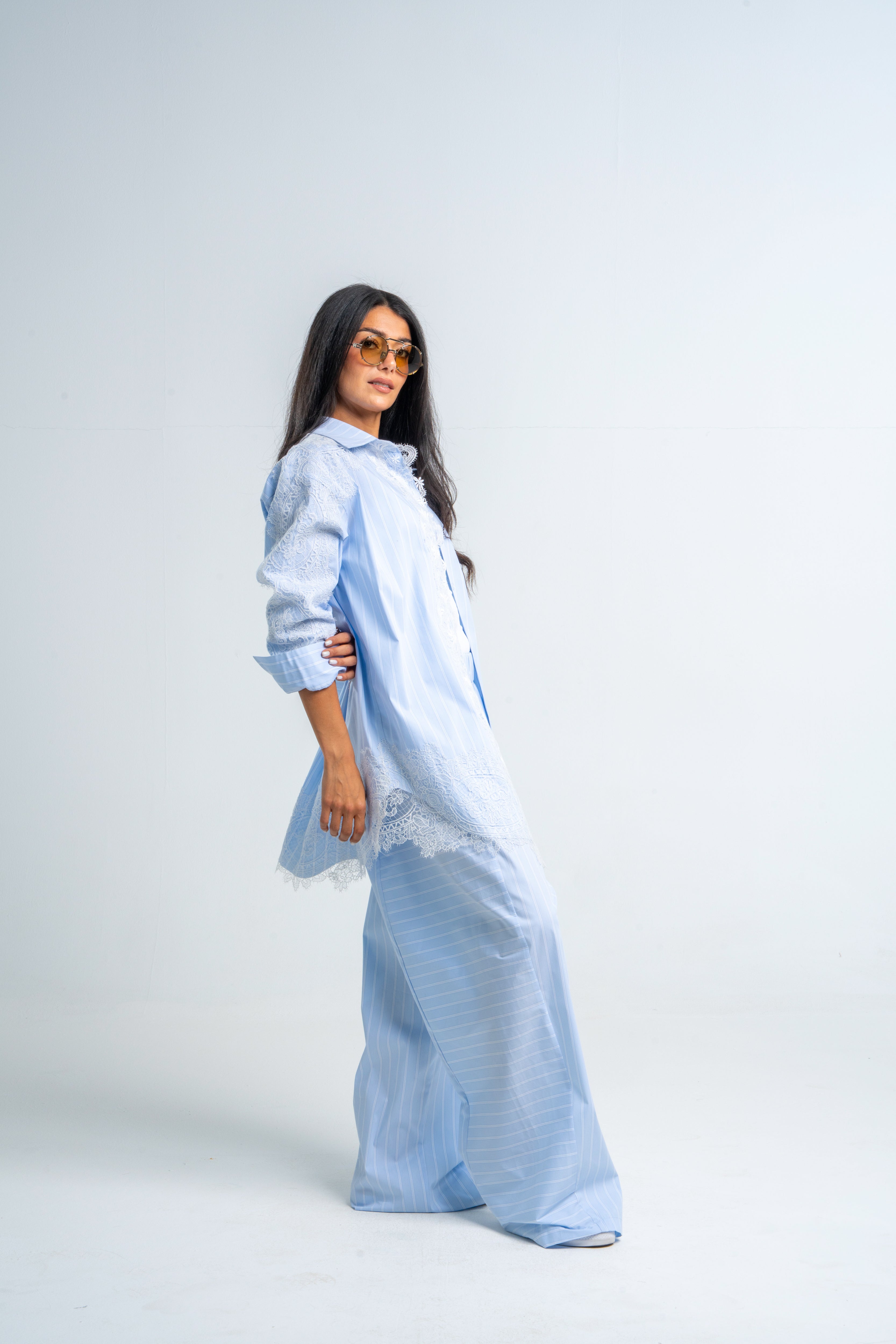 Oversized Lace Patchwork Shirt