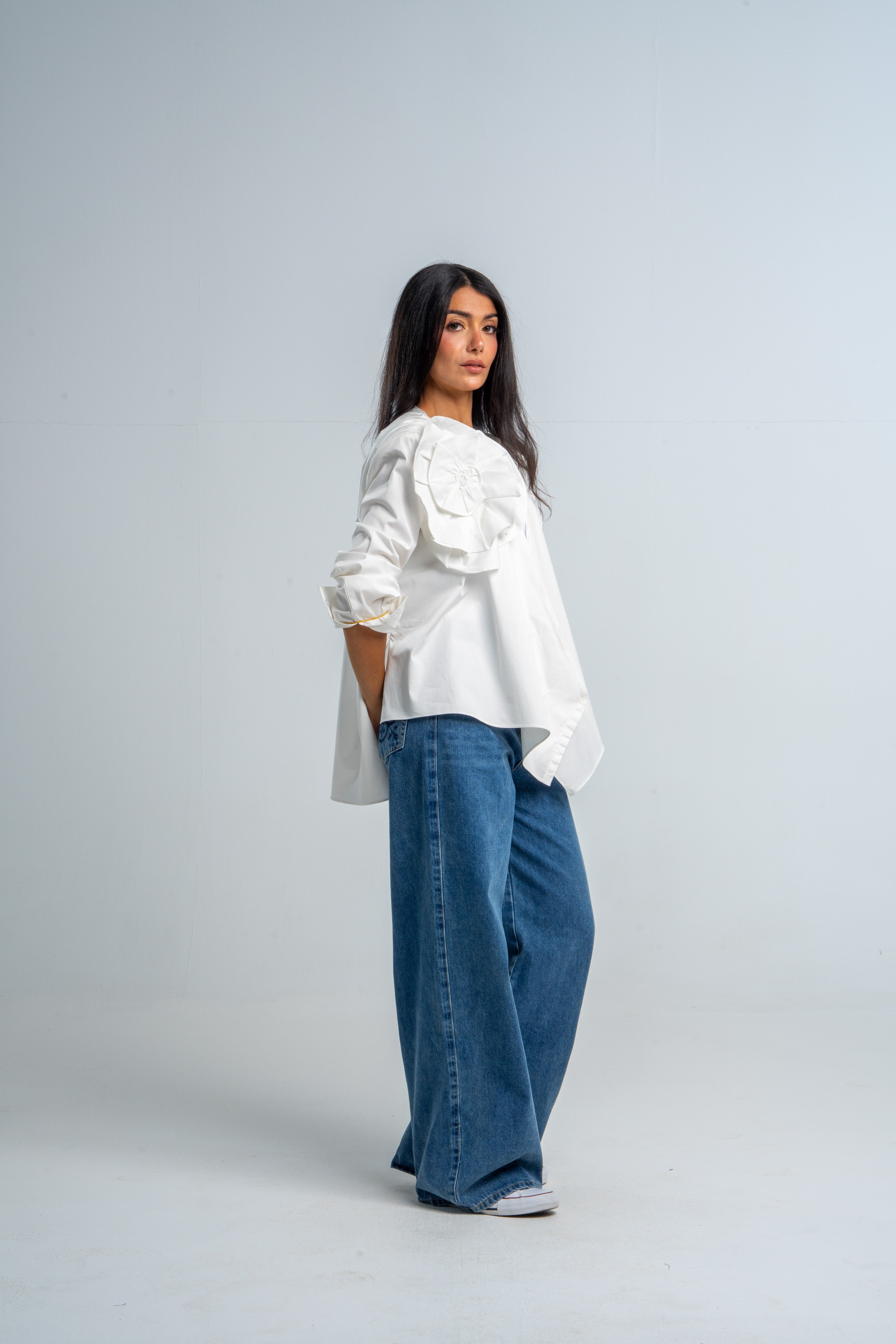 One Shoulder Flower Top