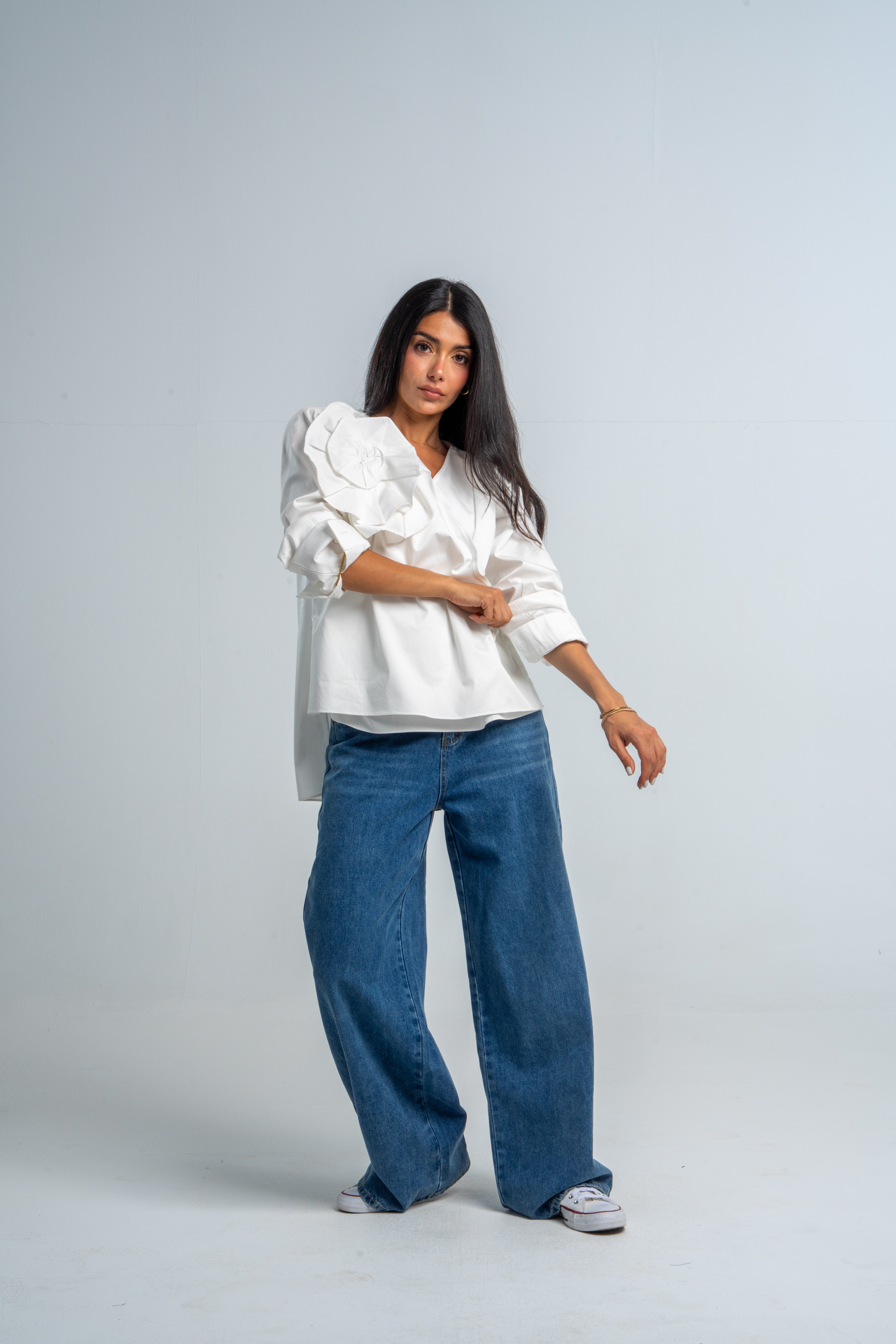 One Shoulder Flower Top