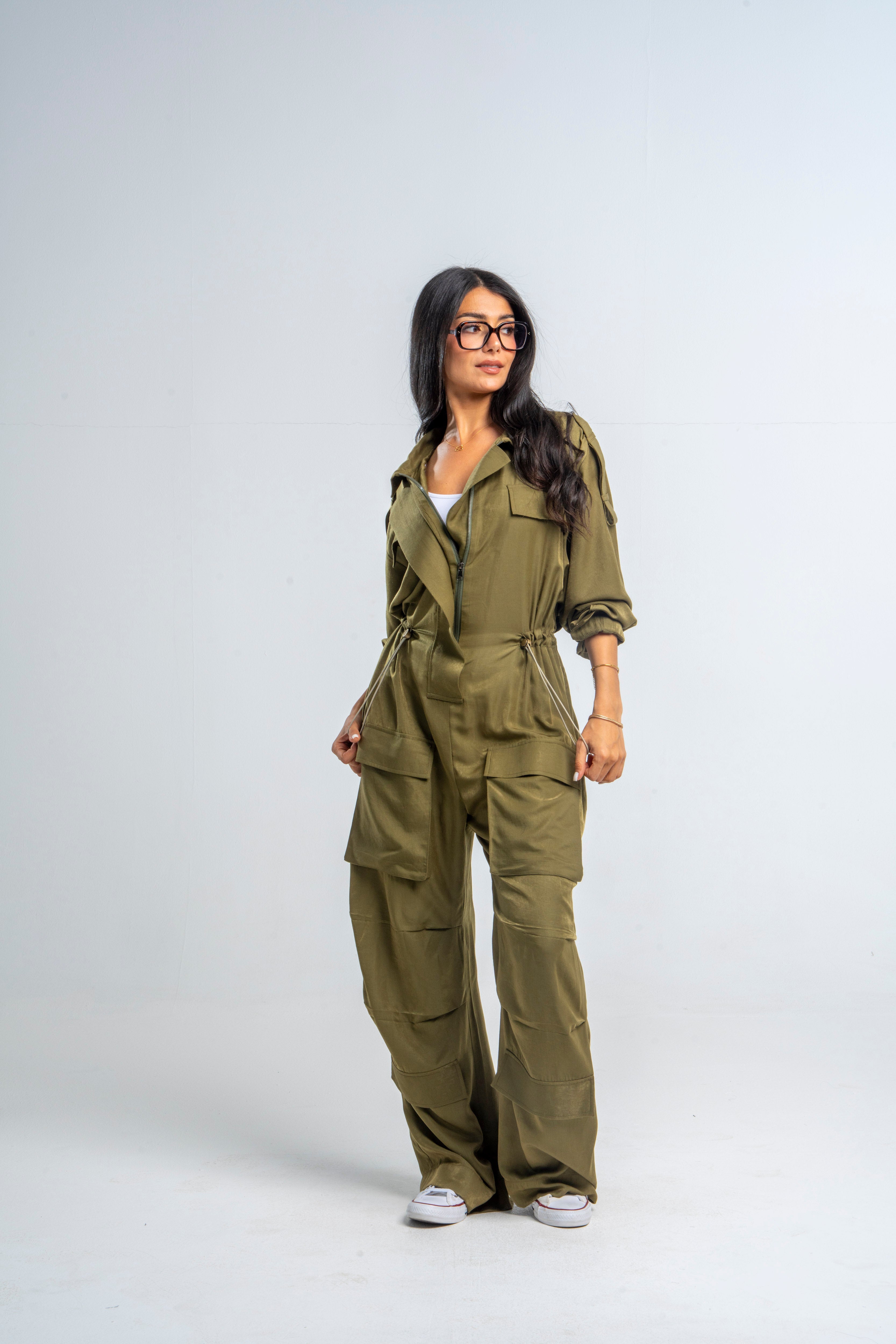 Olive Utility Jumpsuit