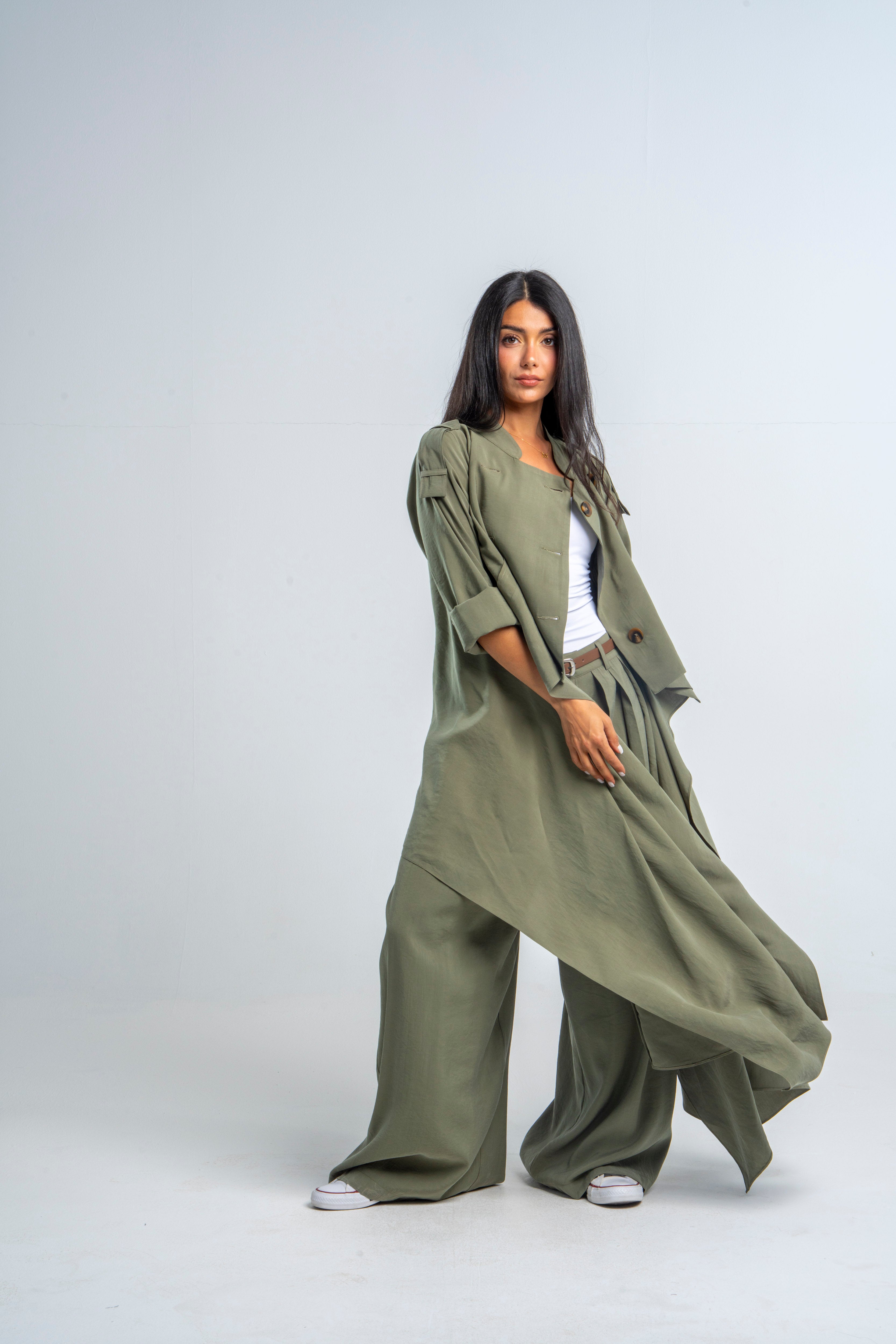 Olive Asymmetrical Jacket