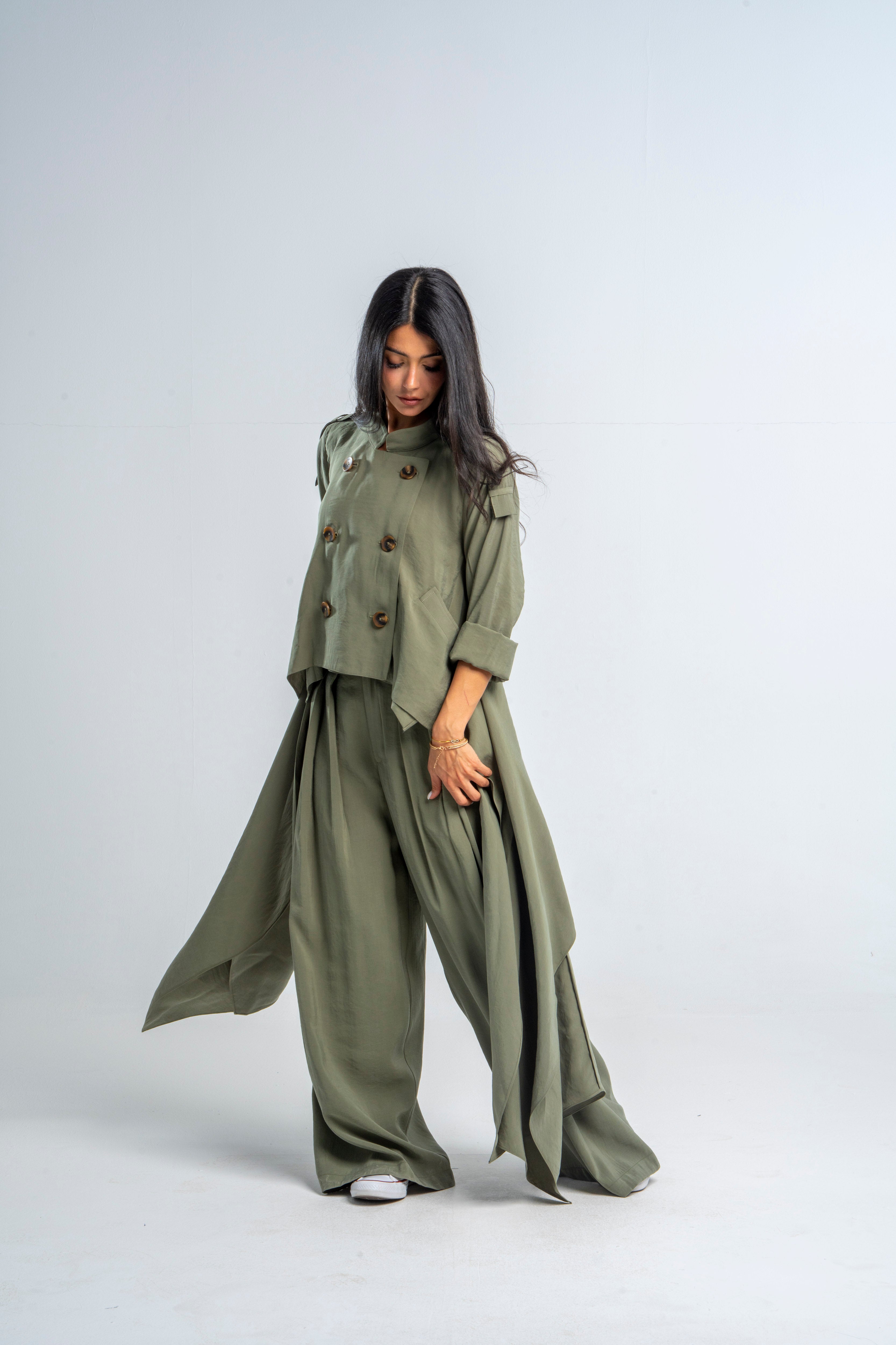Olive Asymmetrical Jacket