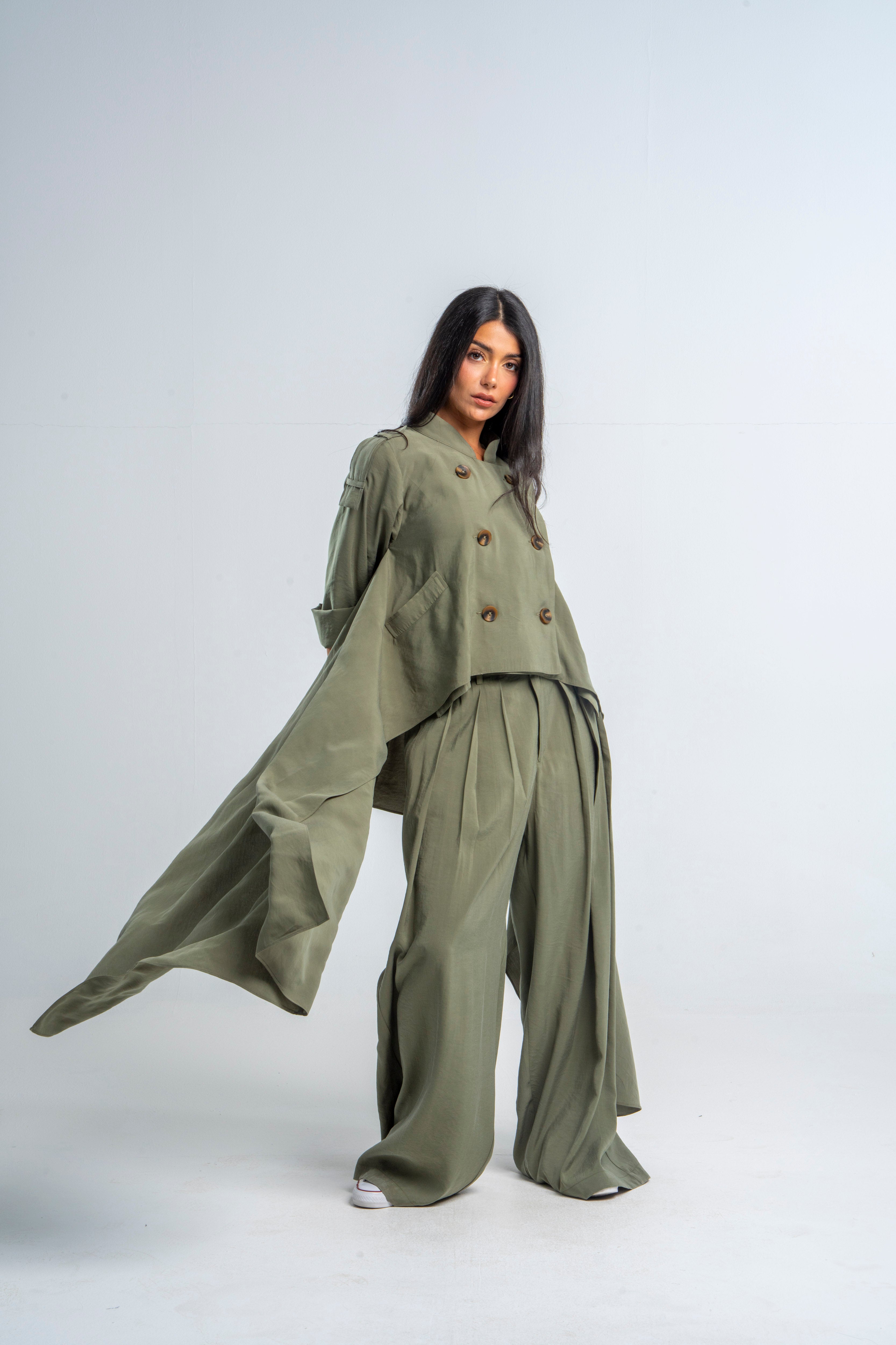 Olive Asymmetrical Jacket