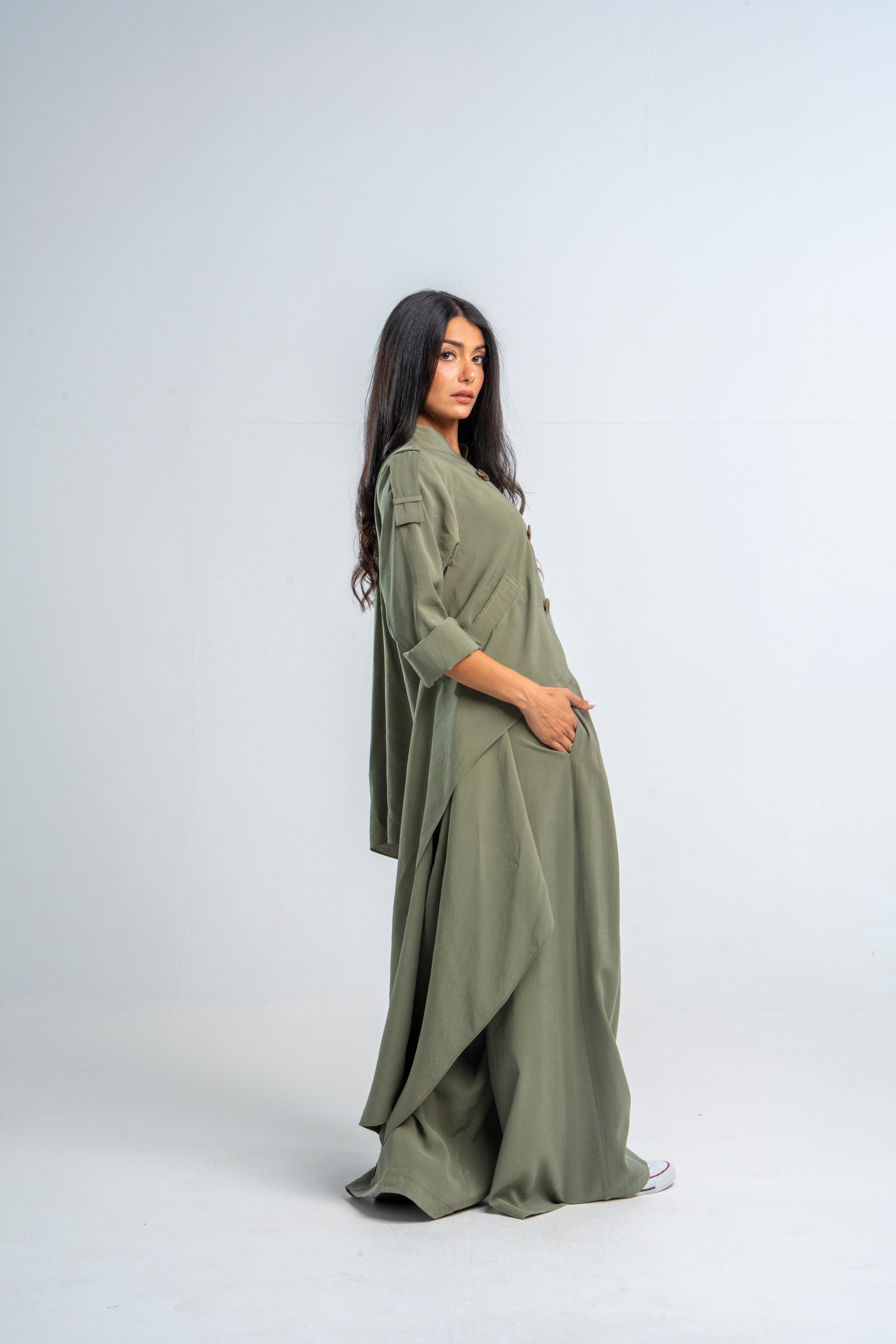 Olive Asymmetrical Jacket