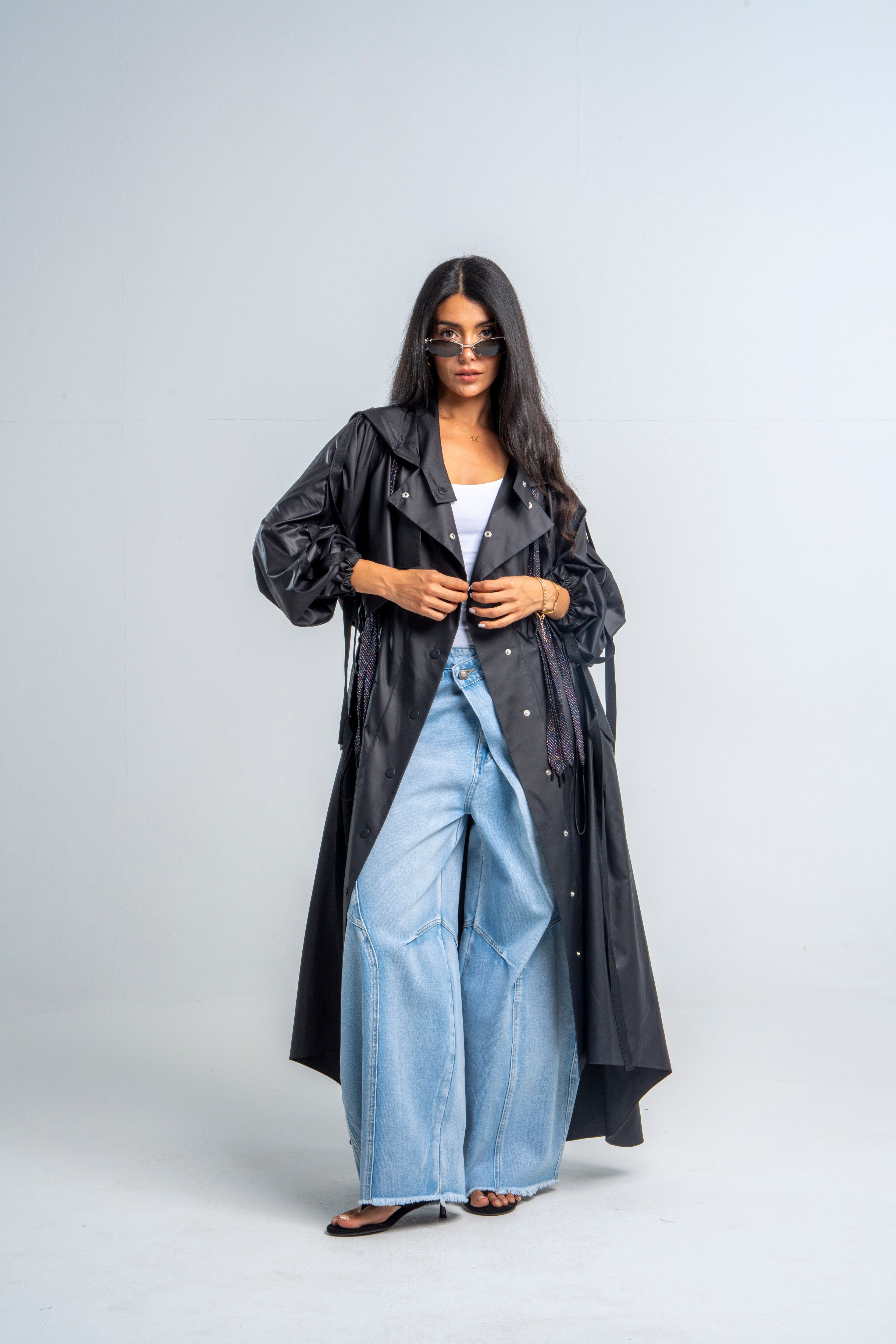Signature Waterproof Rain Coat In Black