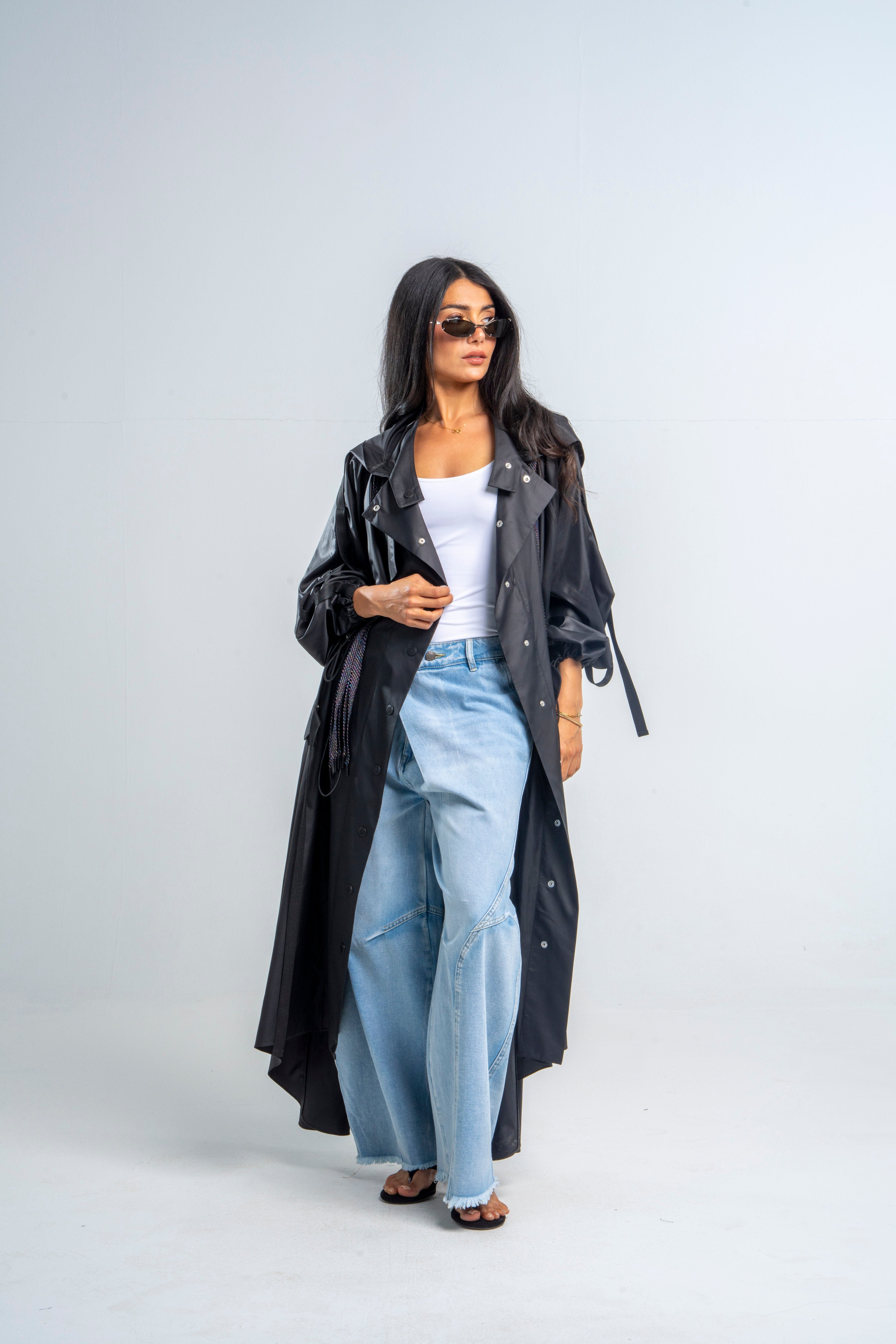 Signature Waterproof Rain Coat In Black