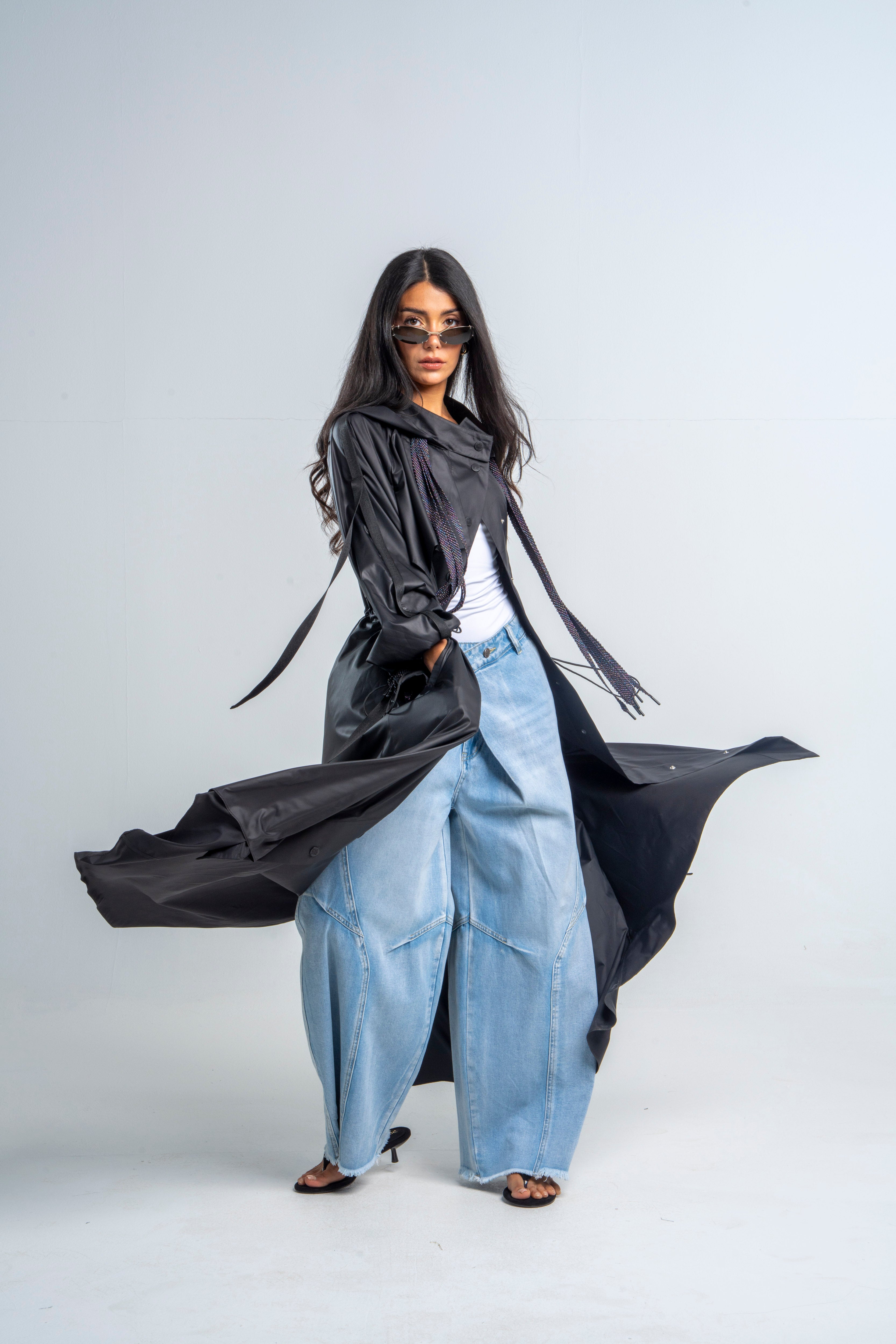 Signature Waterproof Rain Coat In Black