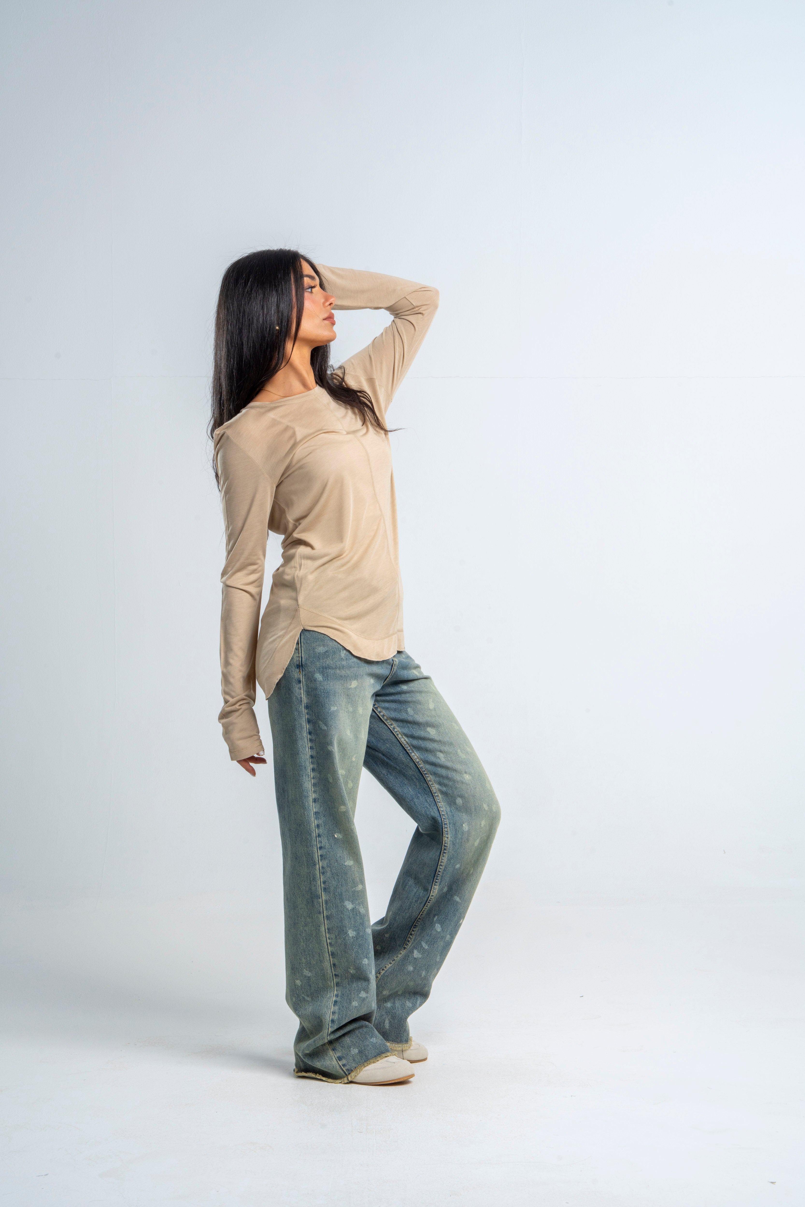 Super Soft T shirt In Beige