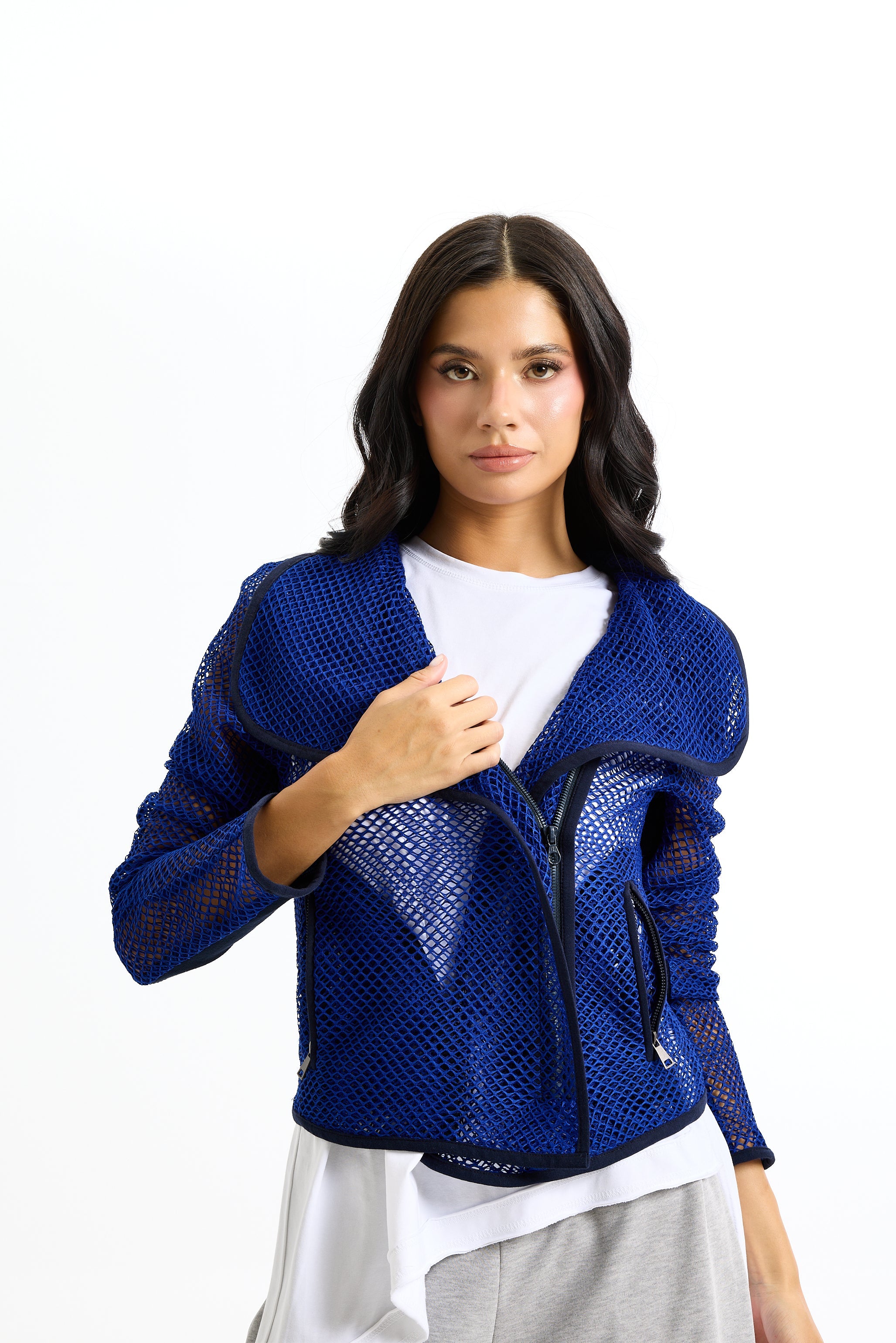 Net Moto Jacket In Blue