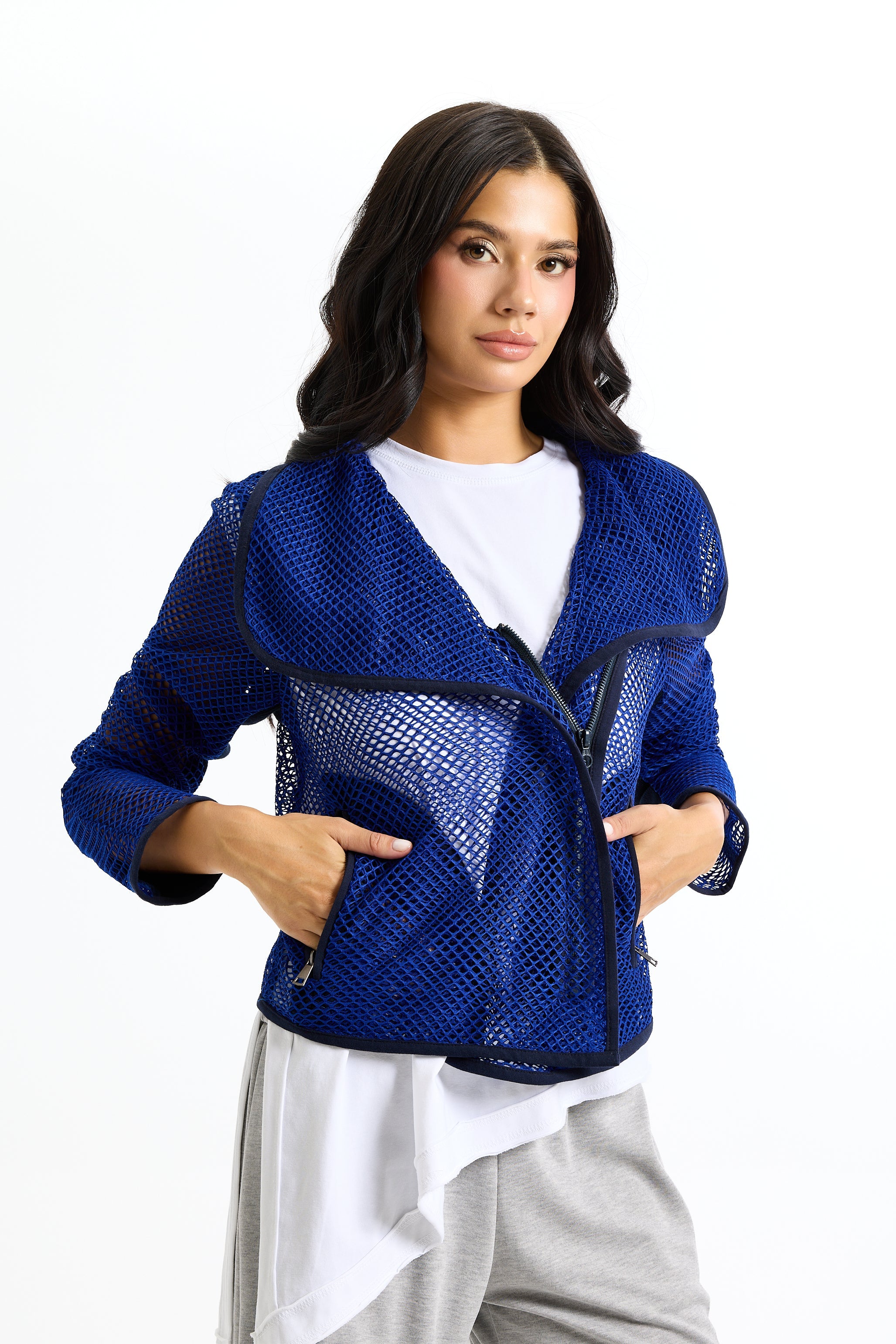 Net Moto Jacket In Blue