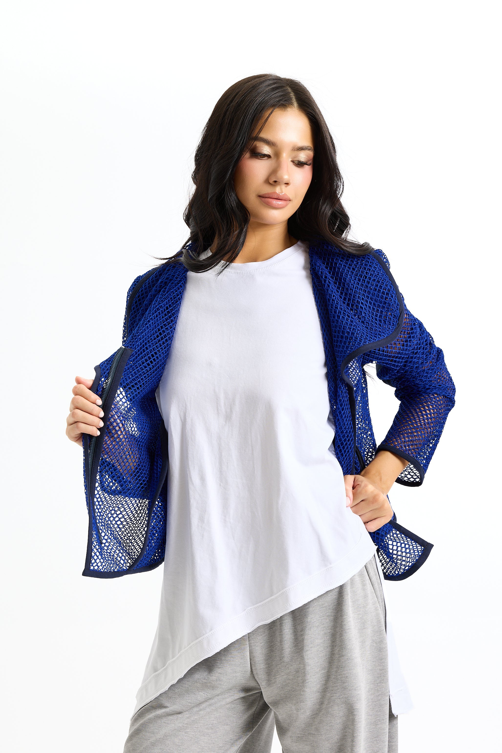 Net Moto Jacket In Blue