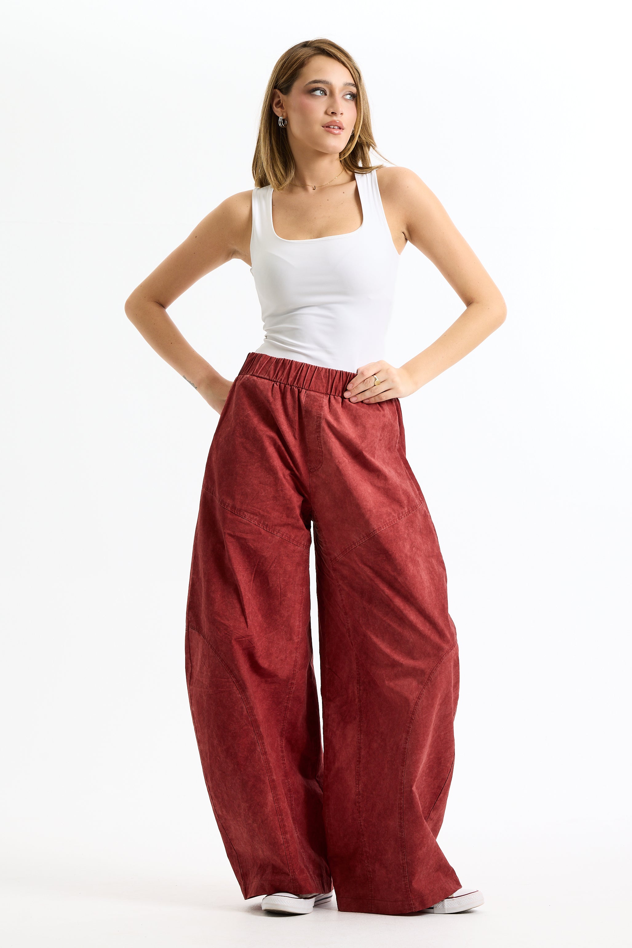 Super Baggy Washed Red Pants