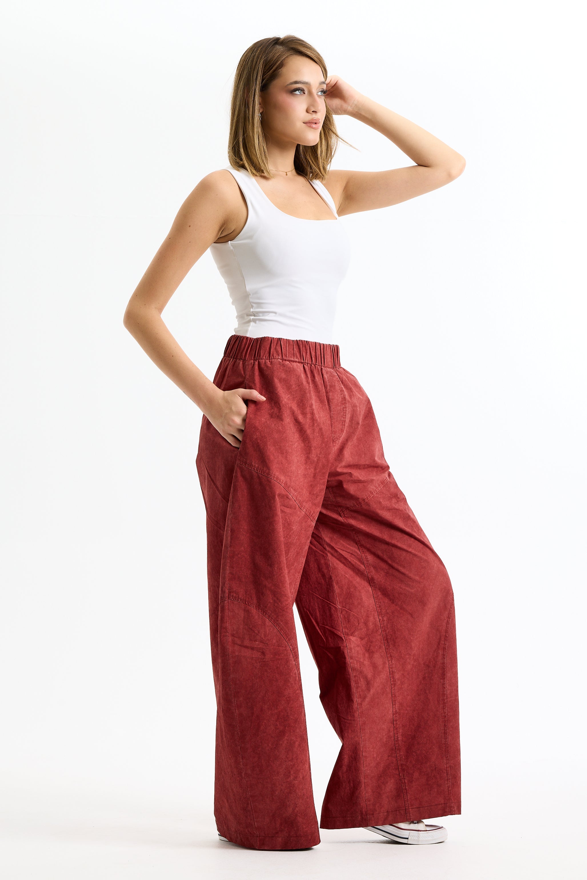 Super Baggy Washed Red Pants