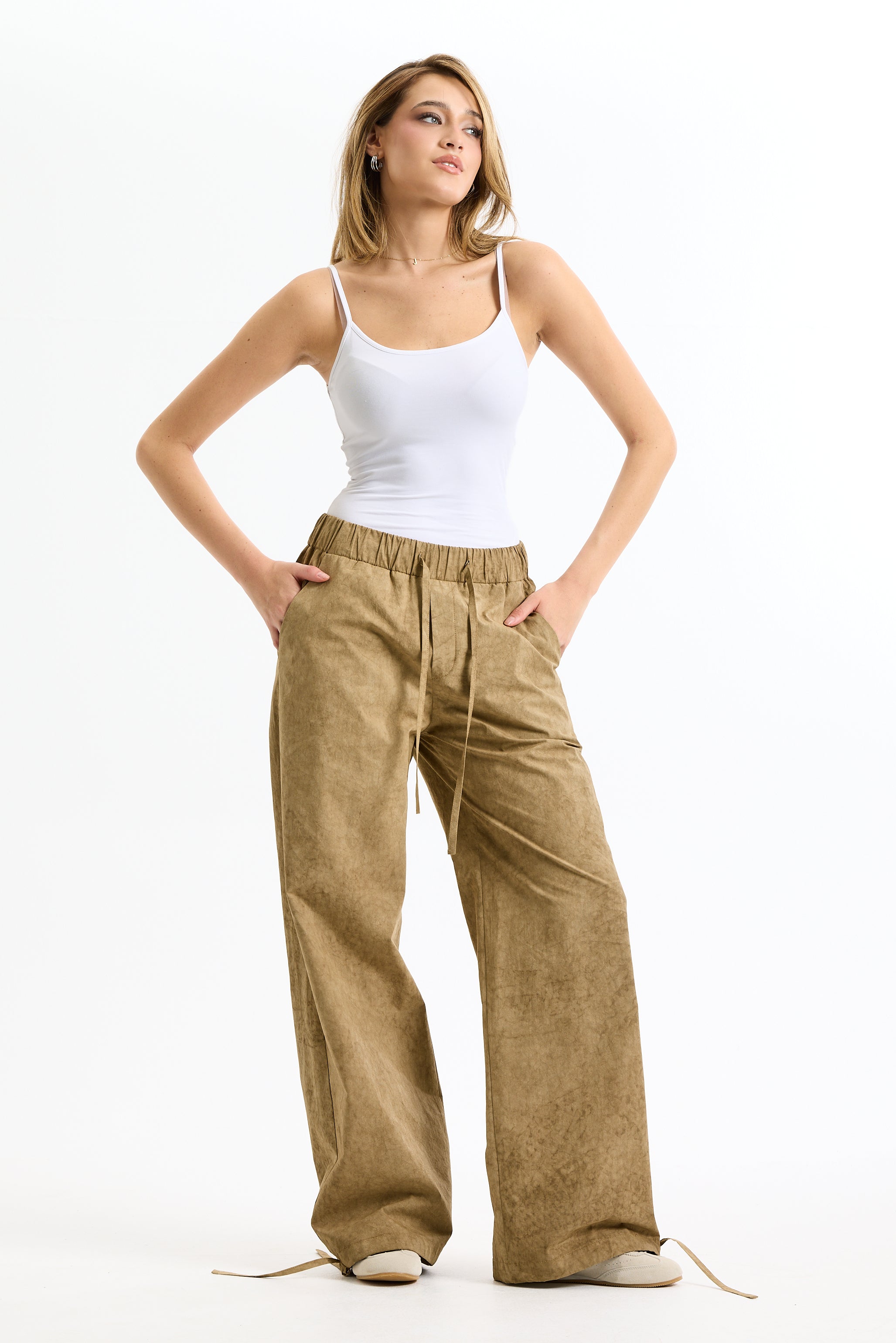 Baggy Washed Camel Pants