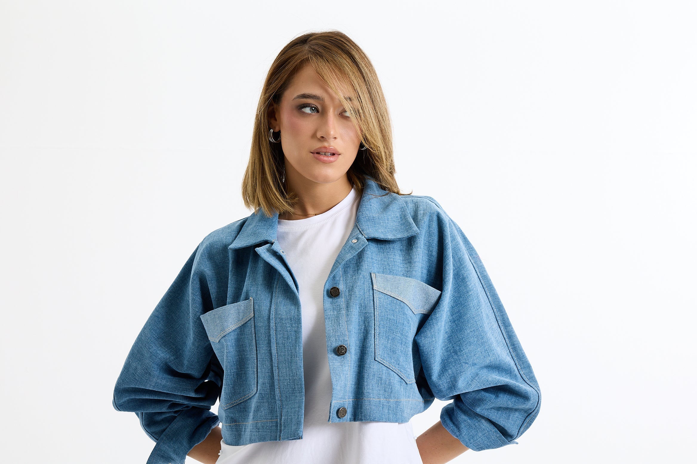 Cropped Denim Shirt