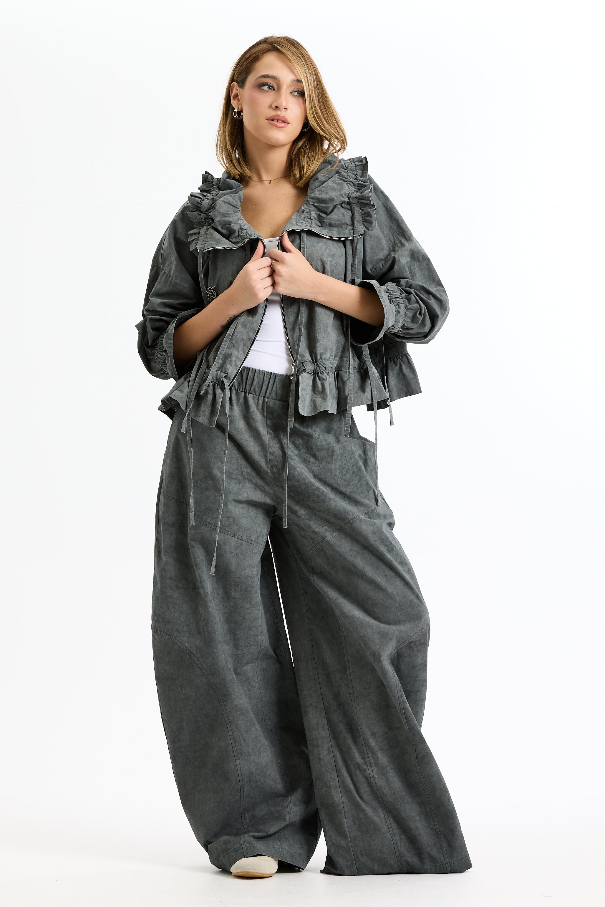 Random Grey Bomber Jacket