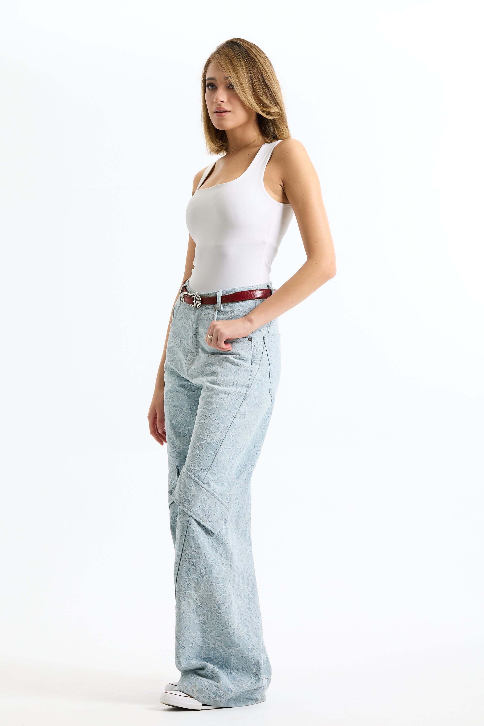 Flowery Twisted Jeans