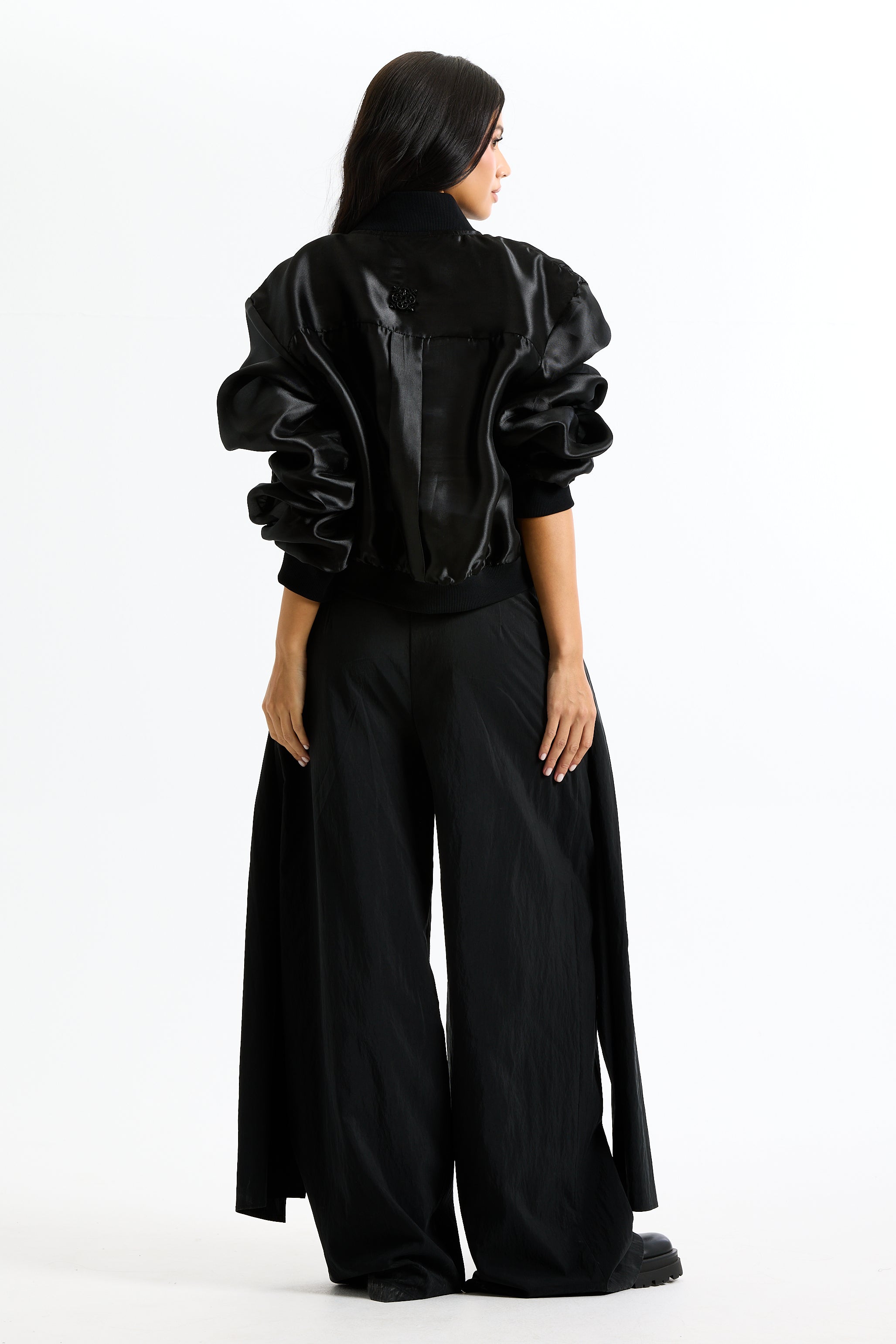 Organza Bomber Jacket Black