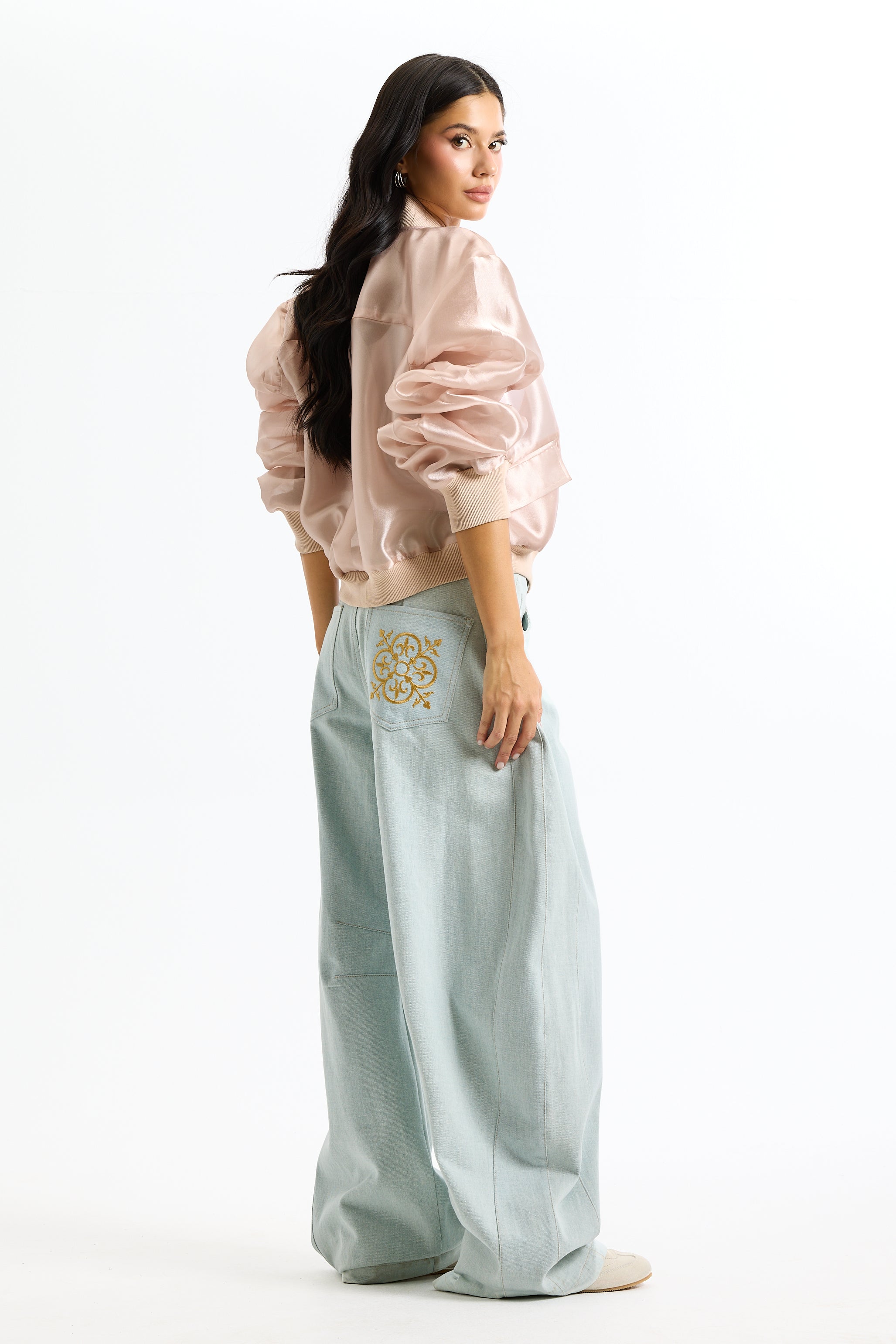 Organza Bomber Jacket Powder